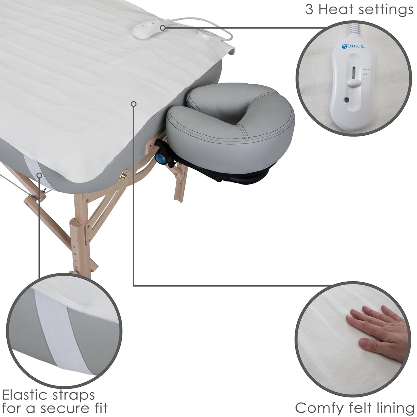 Massage Table Warmer - Earthlite Bodyworker’s Choice with Three Heat Settings & Felt Lining | 30” x 71”