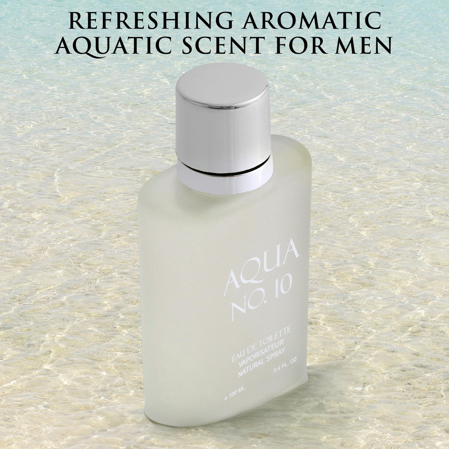Aqua No 10 Eau De Toilette for Men - Citrus & Marine Fragrance - Top Notes of Lime, Lemon, Bergamot, Jasmine, Orange & Neroli - Base Notes of Musk, Cedar, Oakmoss & Amber - Elegant 100ml Bottle