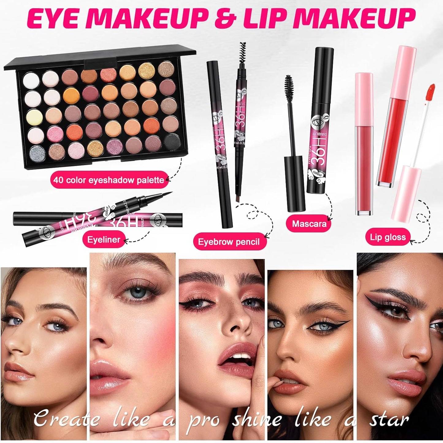 All-in-One Makeup Kit for Women | Complete Gift Set with Eyeshadow, Foundation, Blush & More - Perfect for Teens