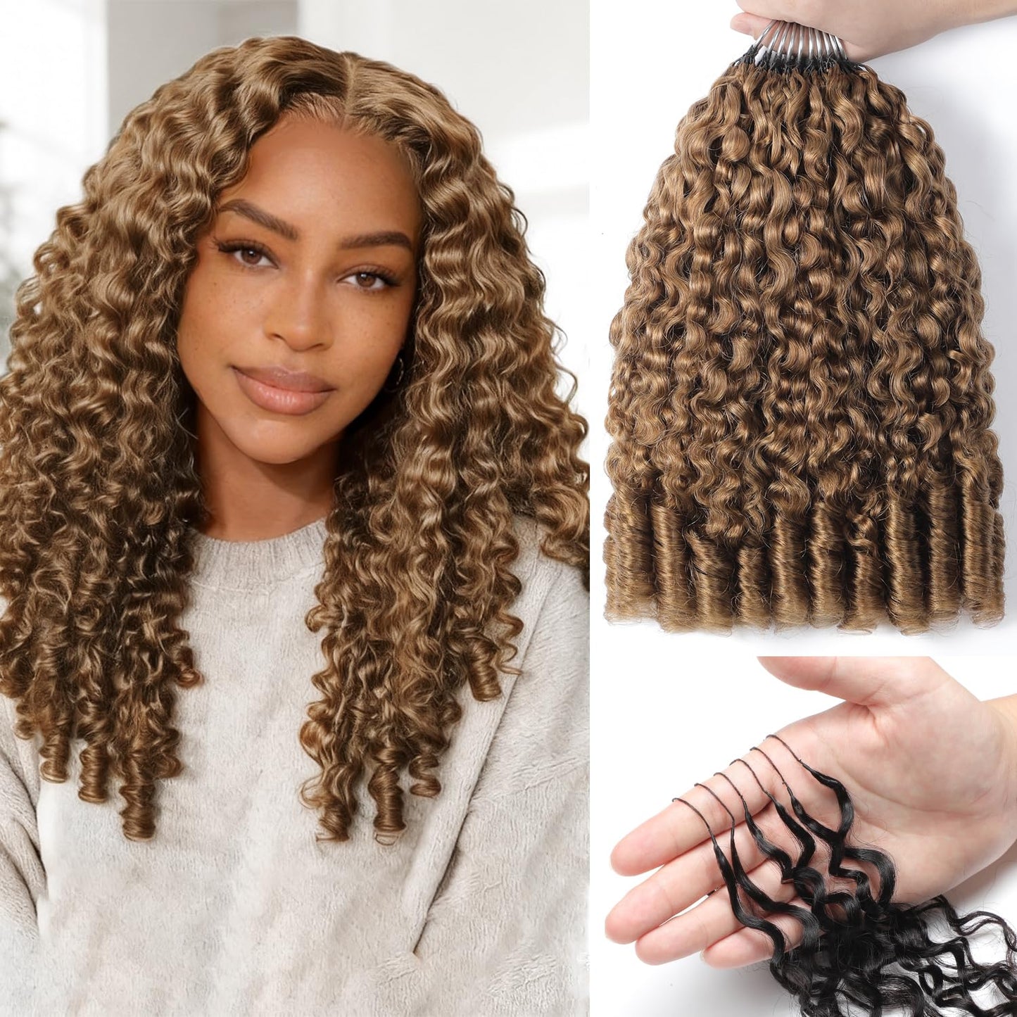 Burmese Curly Crochet Hair - Miracle Knots for Black Women | 18 Inch, 125g, 100 Strands