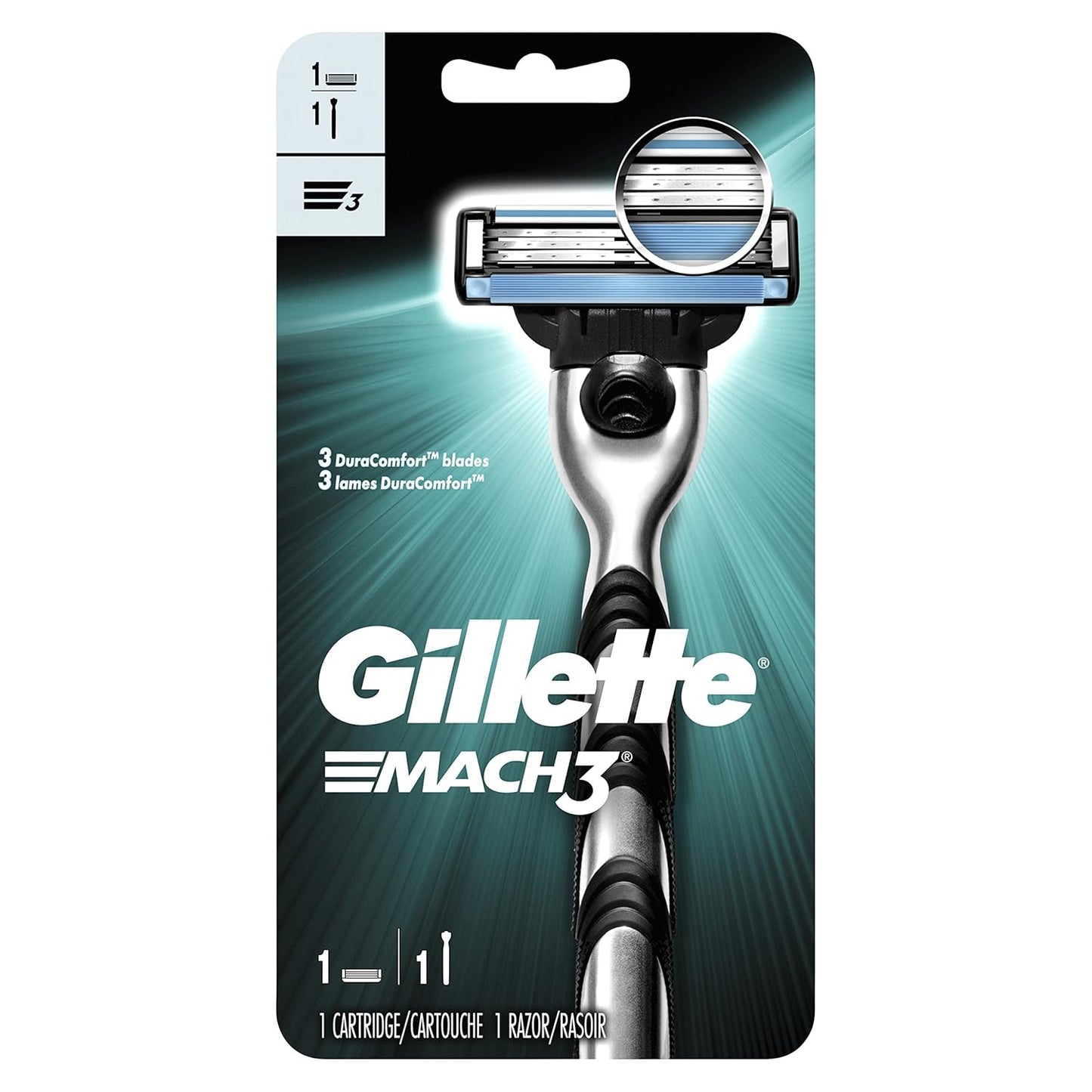 Gillette Mach3 Men's Razor - Precision Handle & 1 Blade Refill | Smooth Shaving Experience