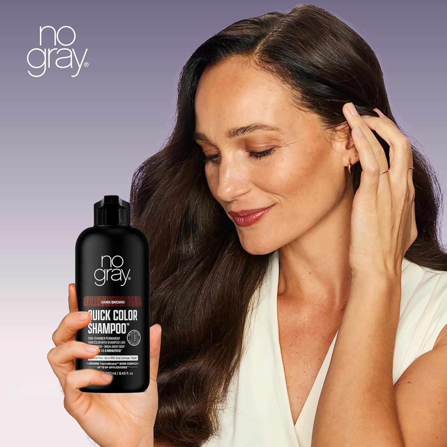 Quick Permanent Hair Color Shampoo - Dark Brown, 8.45 oz | No Gray Coverage