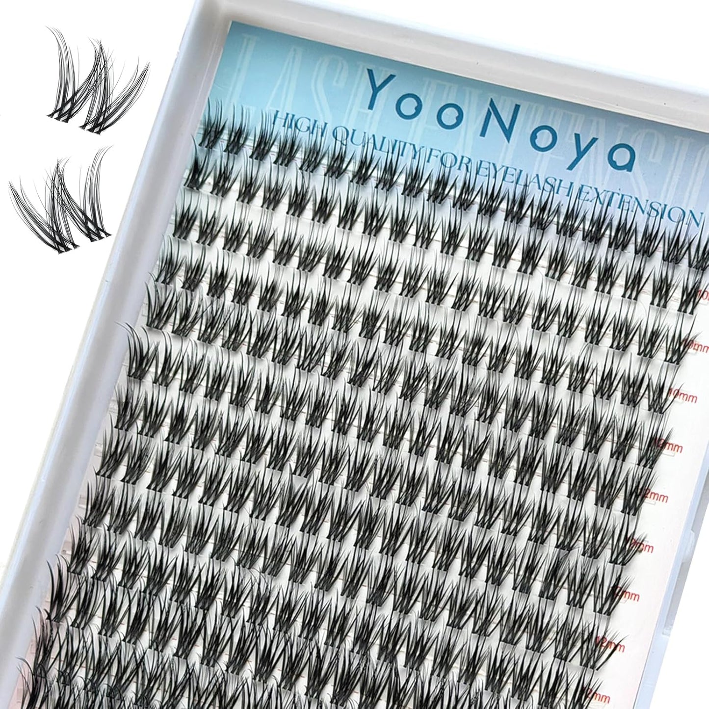 Lash Clusters - 144 PCS Individual 12mm D Curl Eyelash Extensions | Thick, Natural Wispy Reusable Volume Lashes