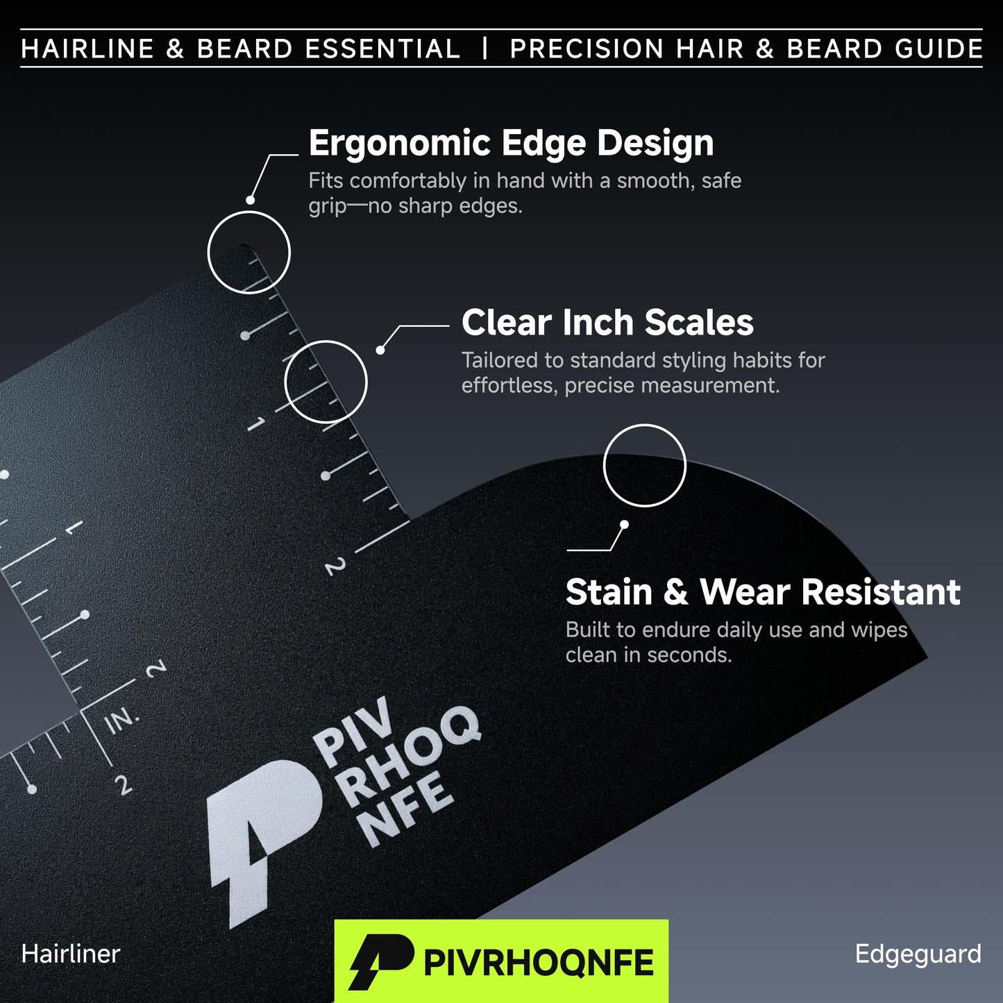 Enhancement Card for Barbers – Hairline & Beard Lineup Tool with Measurement Guide