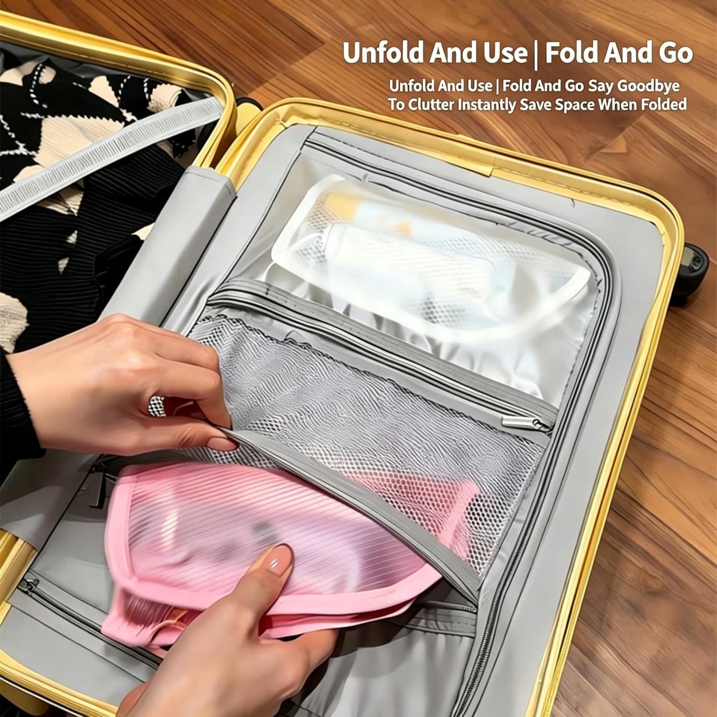 Clear Hanging Toiletry Bag - Waterproof EVA Travel Organizer | Large Capacity, Foldable Design for Men & Women