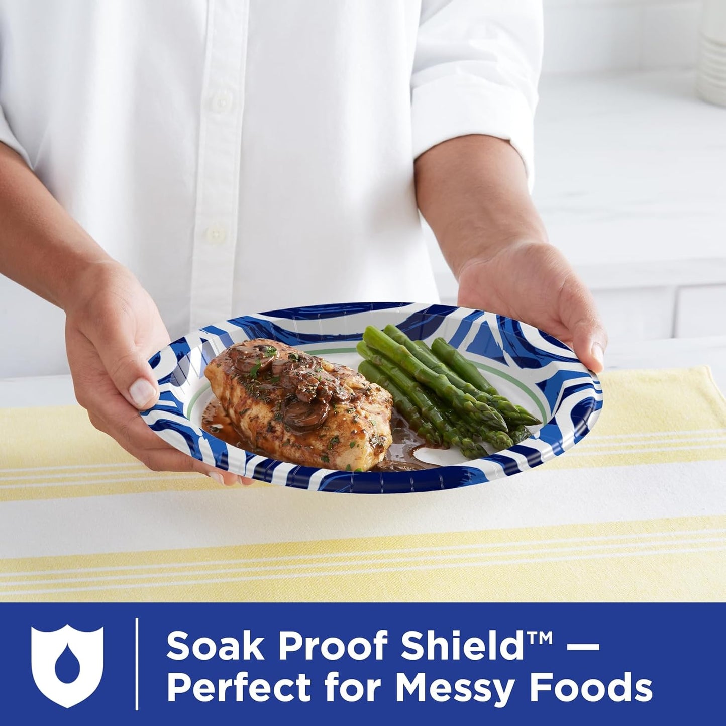 Dixie Ultra Large Paper Plates - 10 Inch, Heavy Duty, Microwave-Safe | 172 Count, Soak-Proof & Cut Resistant
