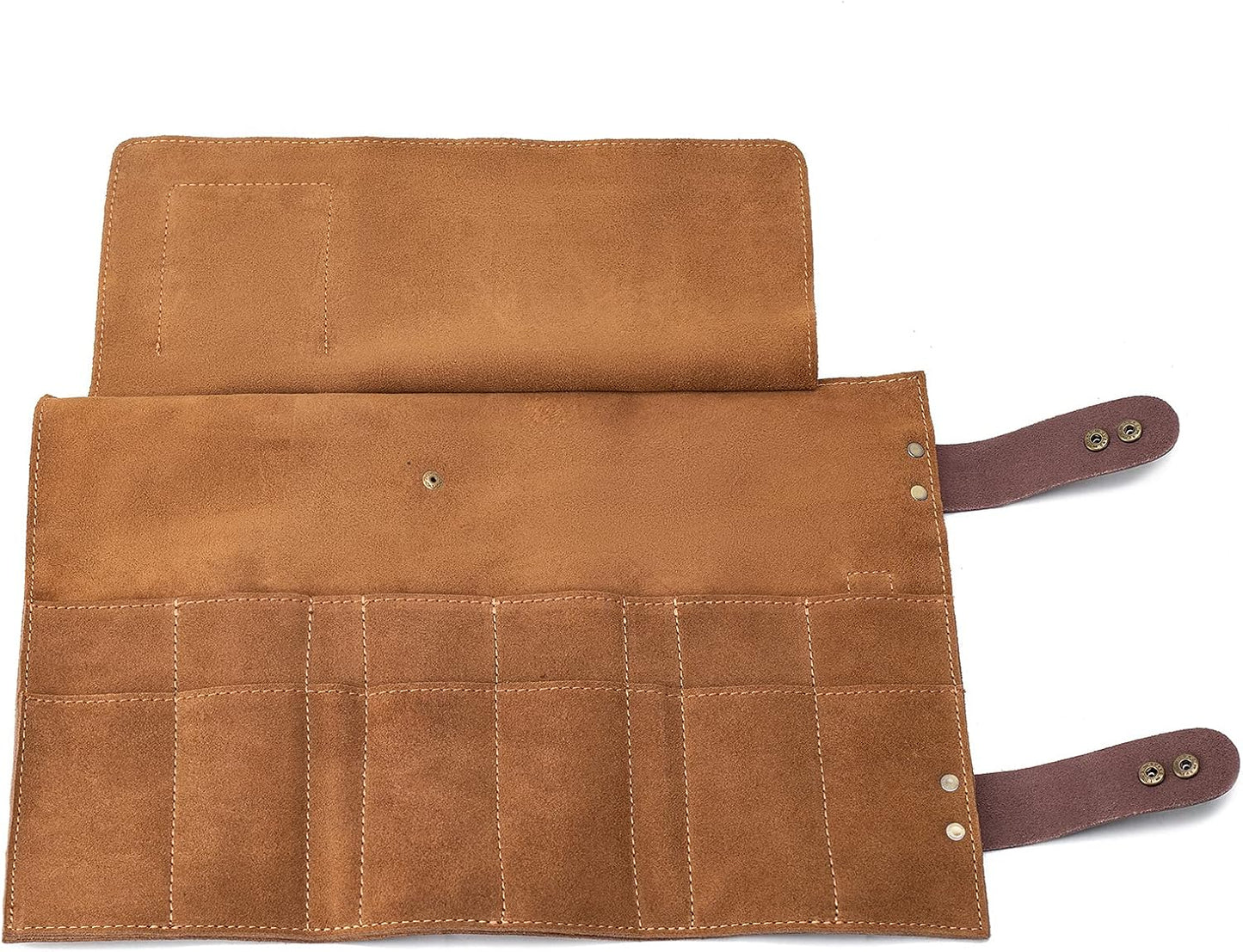 Hair Stylist Scissor Holder Pouch - Real Leather Organizer Bag for Salon Tools | Brown