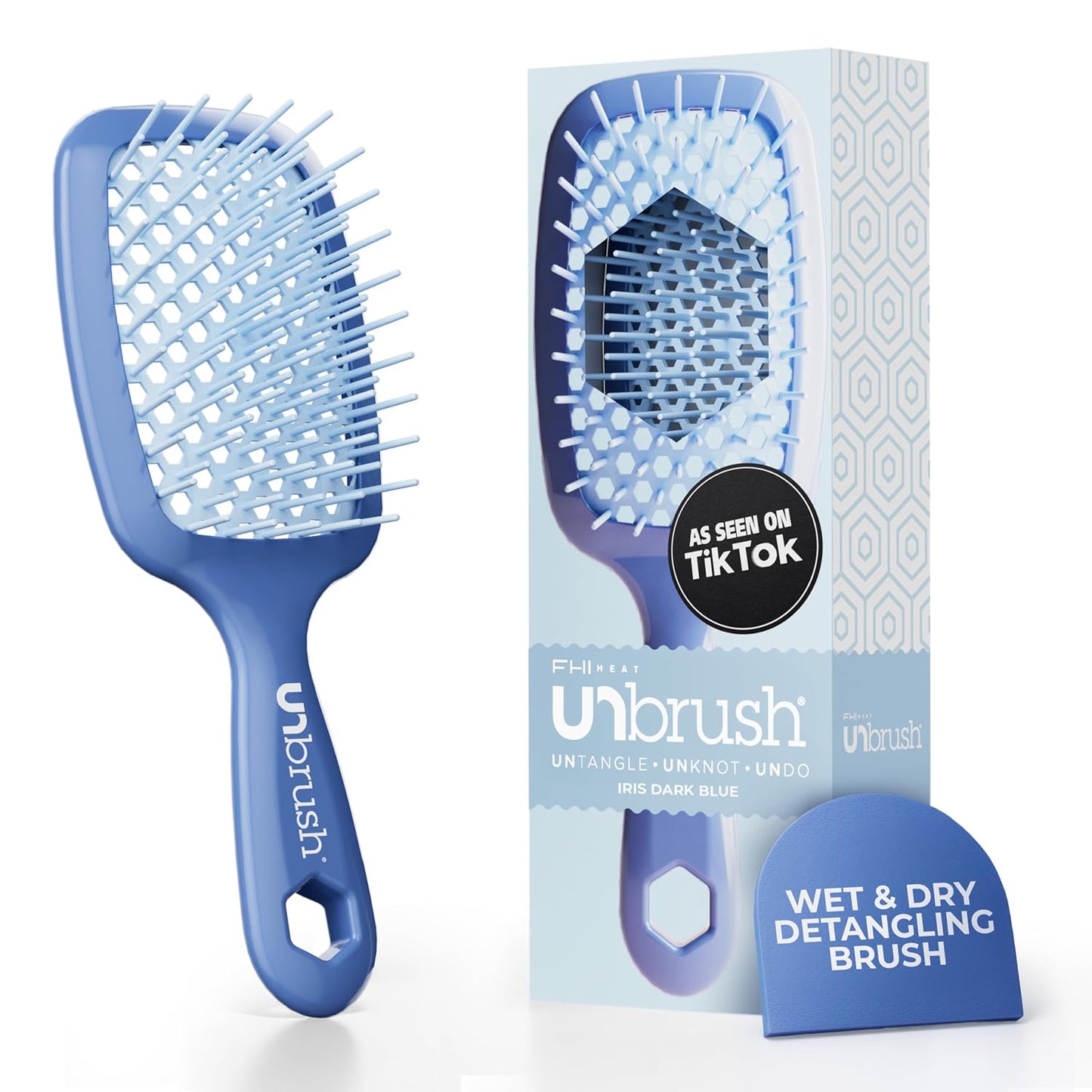 FHI Heat Detangling Brush - Pain-Free Brushing for Wet & Dry Hair | Durable DuoFlex Bristles, Lightweight, Cherry Blossom