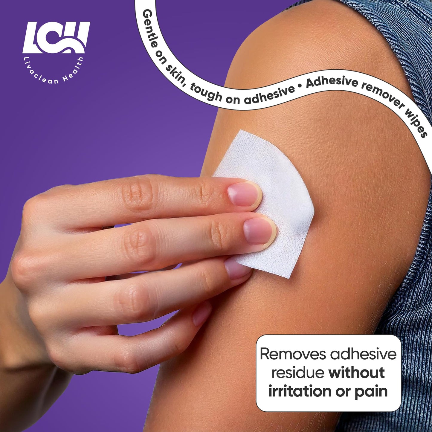 100 CT Adhesive Remover Wipes – Strong & Effective Skin Adhesive Remover – 2 Ply 2.56x1.18in (6.5x3cm) – Medical Adhesive Remover for Bandage, Tape, Dressings, and Ostomy Residue - By Livaclean Health