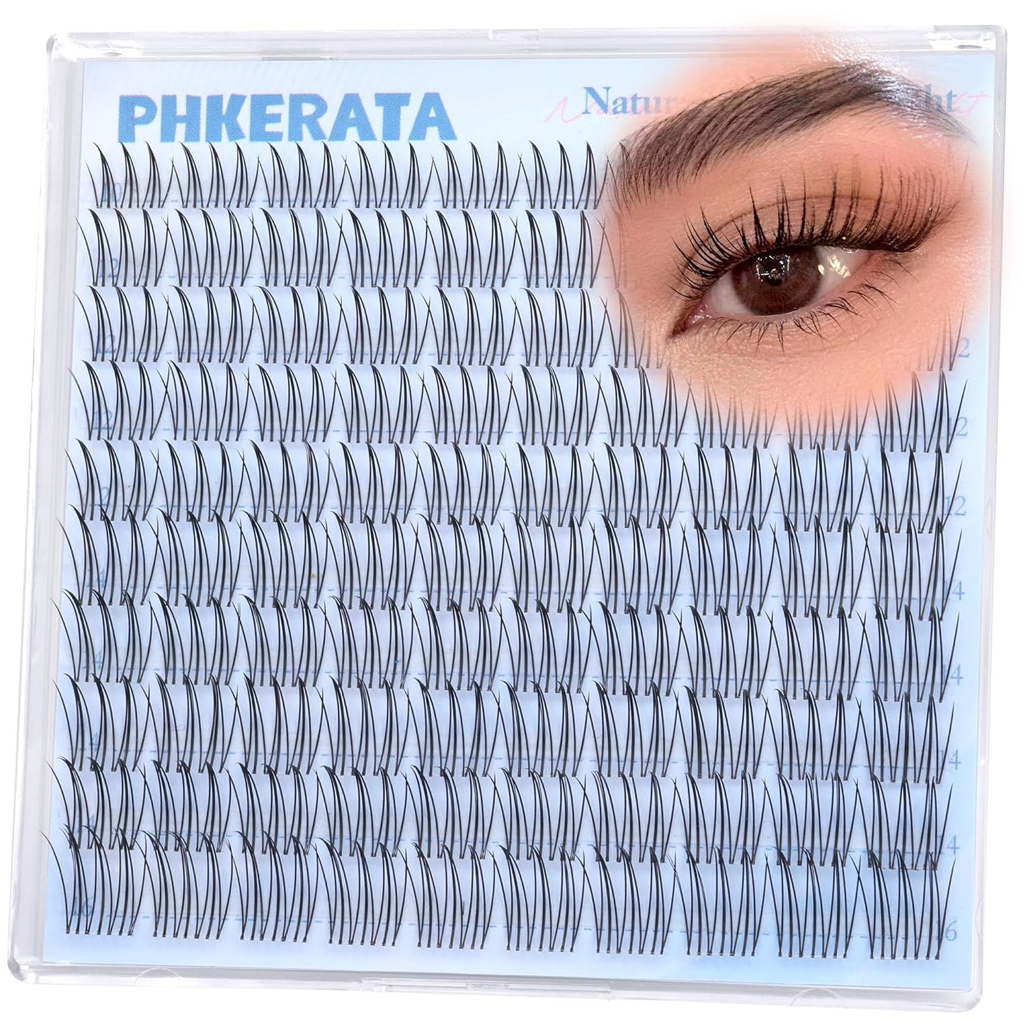Wispy Lash Clusters - 12-14-16mm Natural Eyelash Extensions for Soft, Fluttery Look | 110 Pcs Ultra-Thin Band