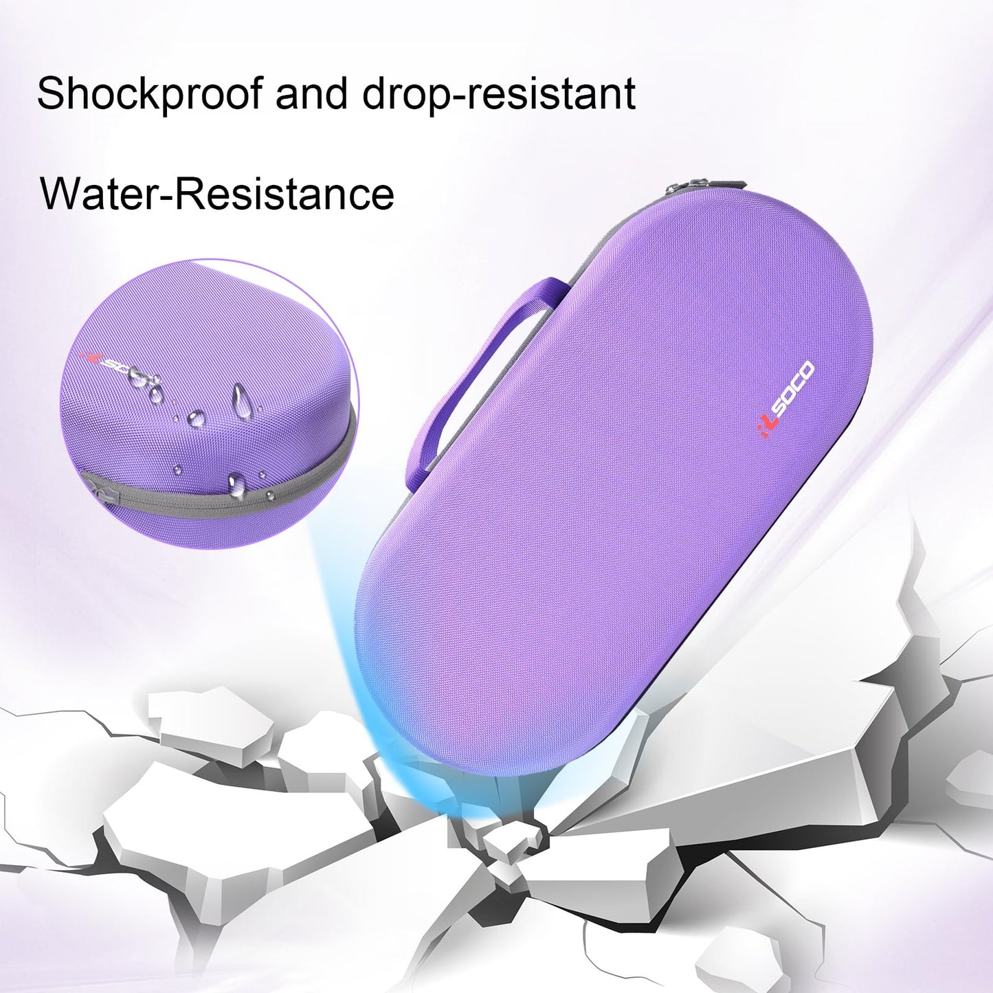 RLSOCO Hard Case for Dyson Airwrap i.d./Airwrap Co-anda2x Multi-Styler and Dryer - Fits 4pcs Long Barrels or Short Barrels - Violet (Case Only,Hair Styler is not Included)