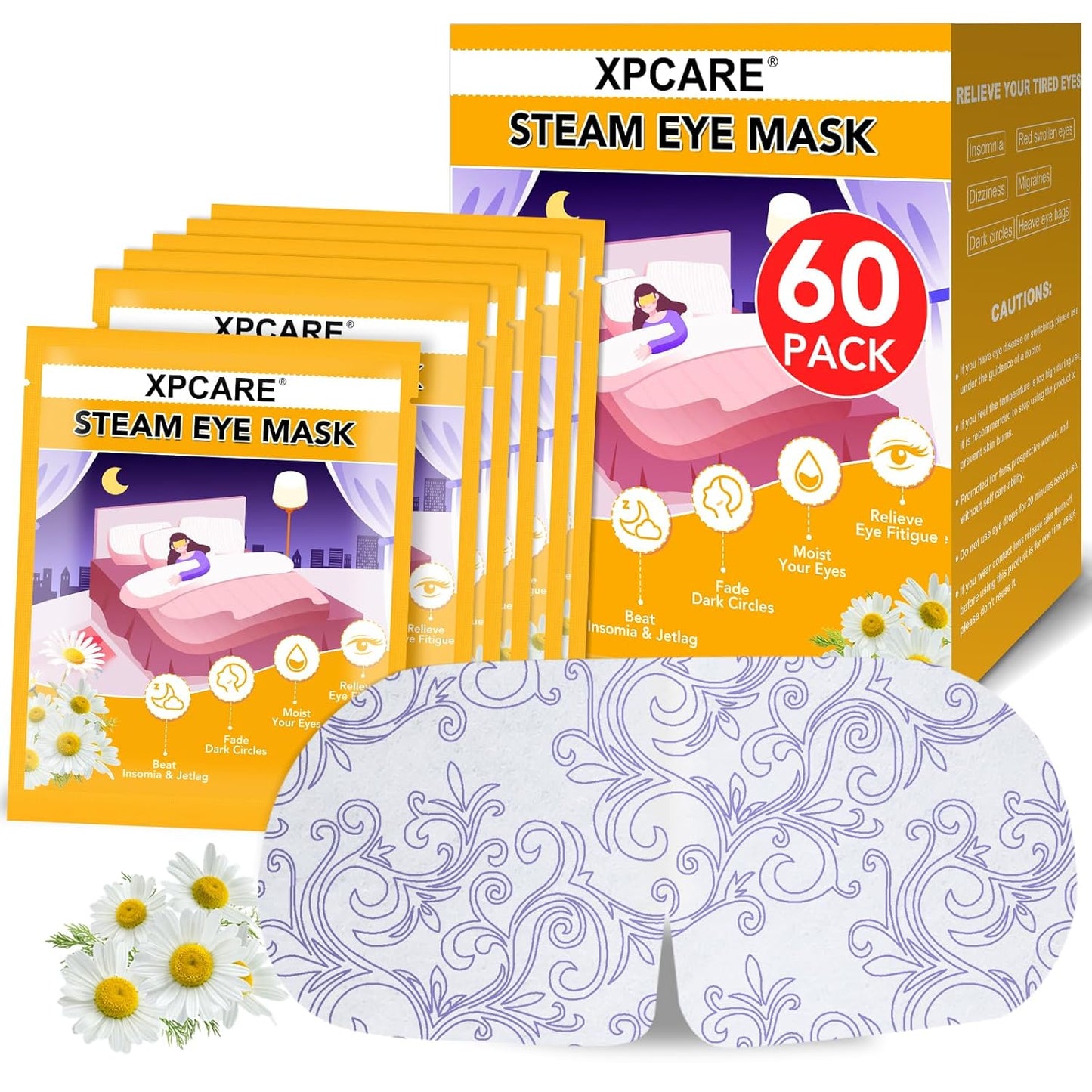 XPCARE Steam Eye Masks - 32 Pack Disposable Heated Eye Masks for Dry Eyes, Dark Circles & Puffy Eyes | Lavender Scent