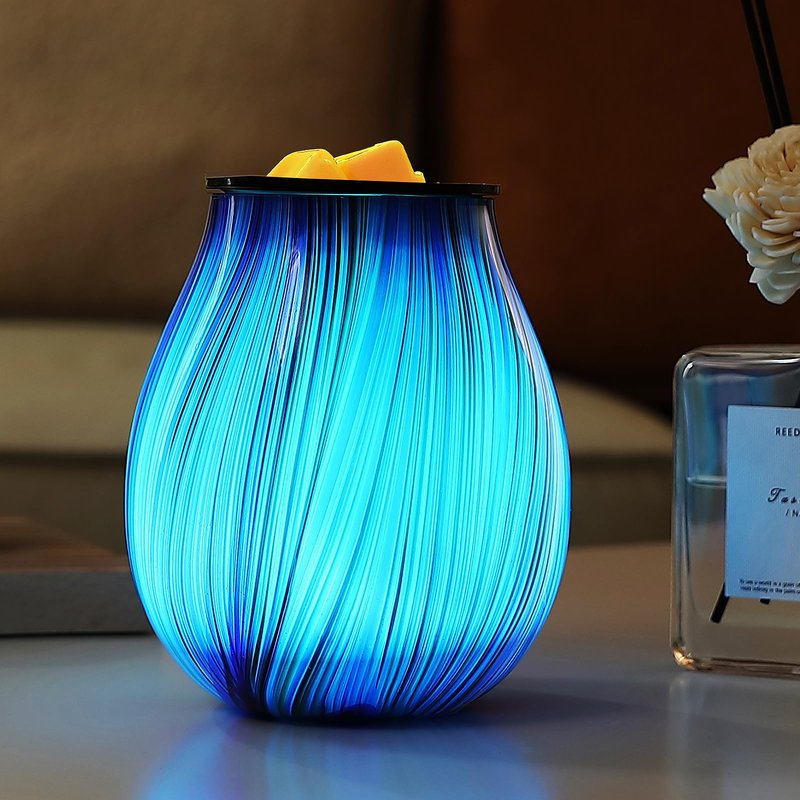 Electric Wax Melt Burner Art Glass Scented Candle Warmer with Timer and 7 led Color Changing Removable Silicone Dish for Wax Melts Fragrance Oil Night Light Candle Warmer for Home