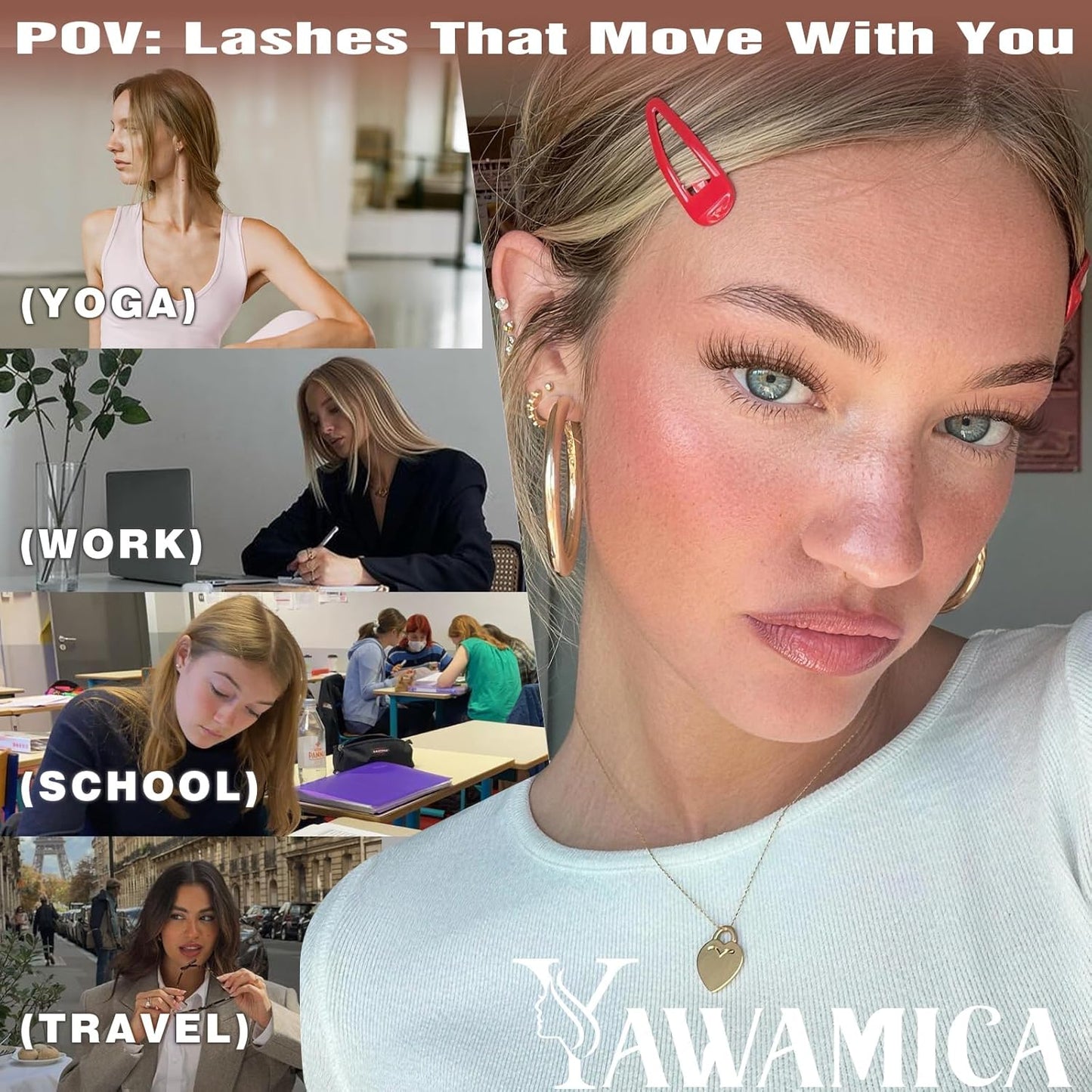 Natural Velour Brown Lash Clusters - Wispy Individual Lashes 8-14mm | CC Curl, Wide Band