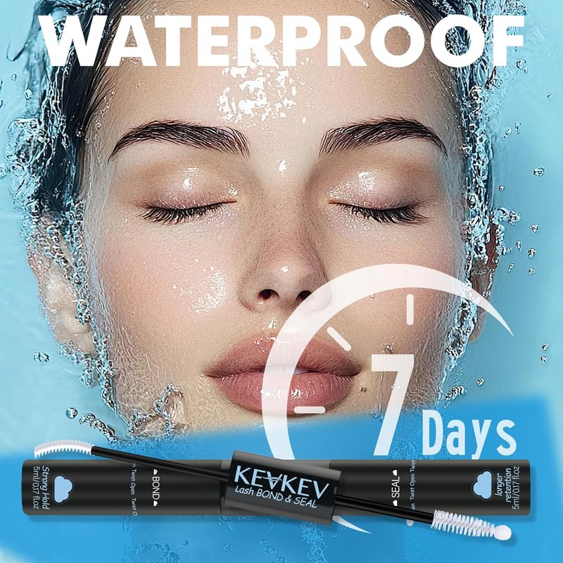 Lash Cluster Glue - Upgraded Clear Waterproof Bond & Seal | Fast-Dry 2-in-1 Formula, 10ML