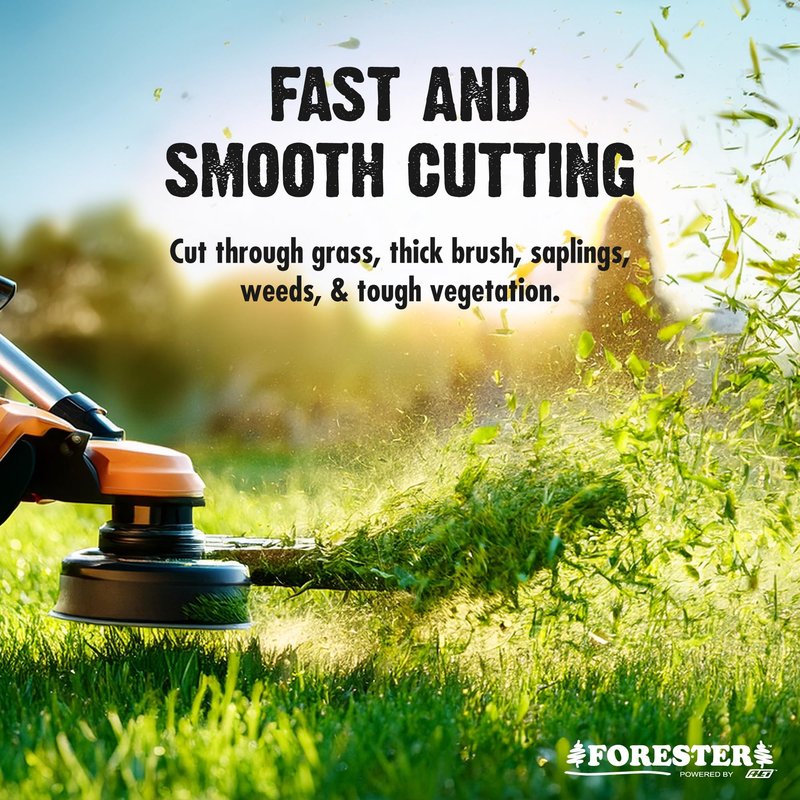 FORESTER Brush Cutter Trimmer Conversion Kit with Cut-9, Includes Safety Glasses, Earplugs, Gloves, Harness, Compatible with Echo Models SRM-225, SRM-225i, SRM-266, SRM-280, SRM-280S, and SRM-280T