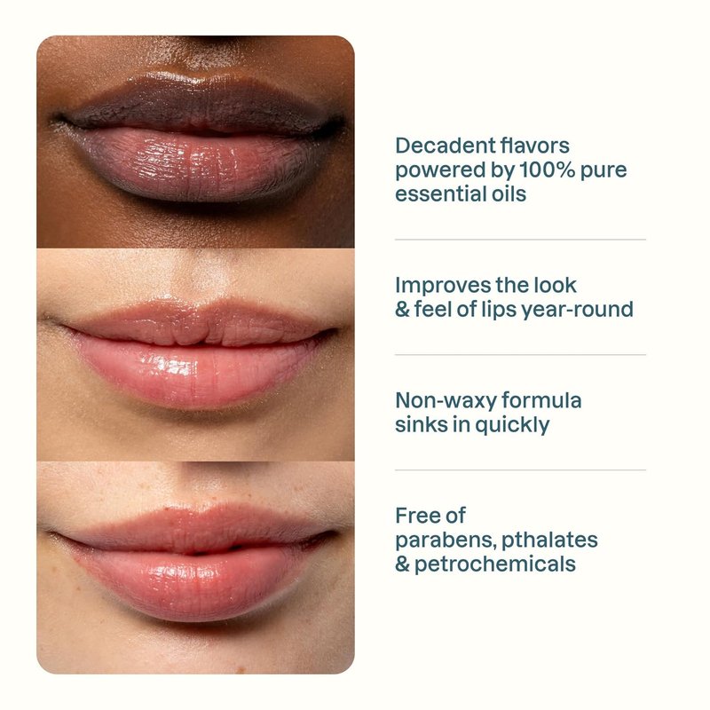 Organic Lip Balm Set - 4 Flavor Variety | Natural Hydrating for Cracked & Dry Lips