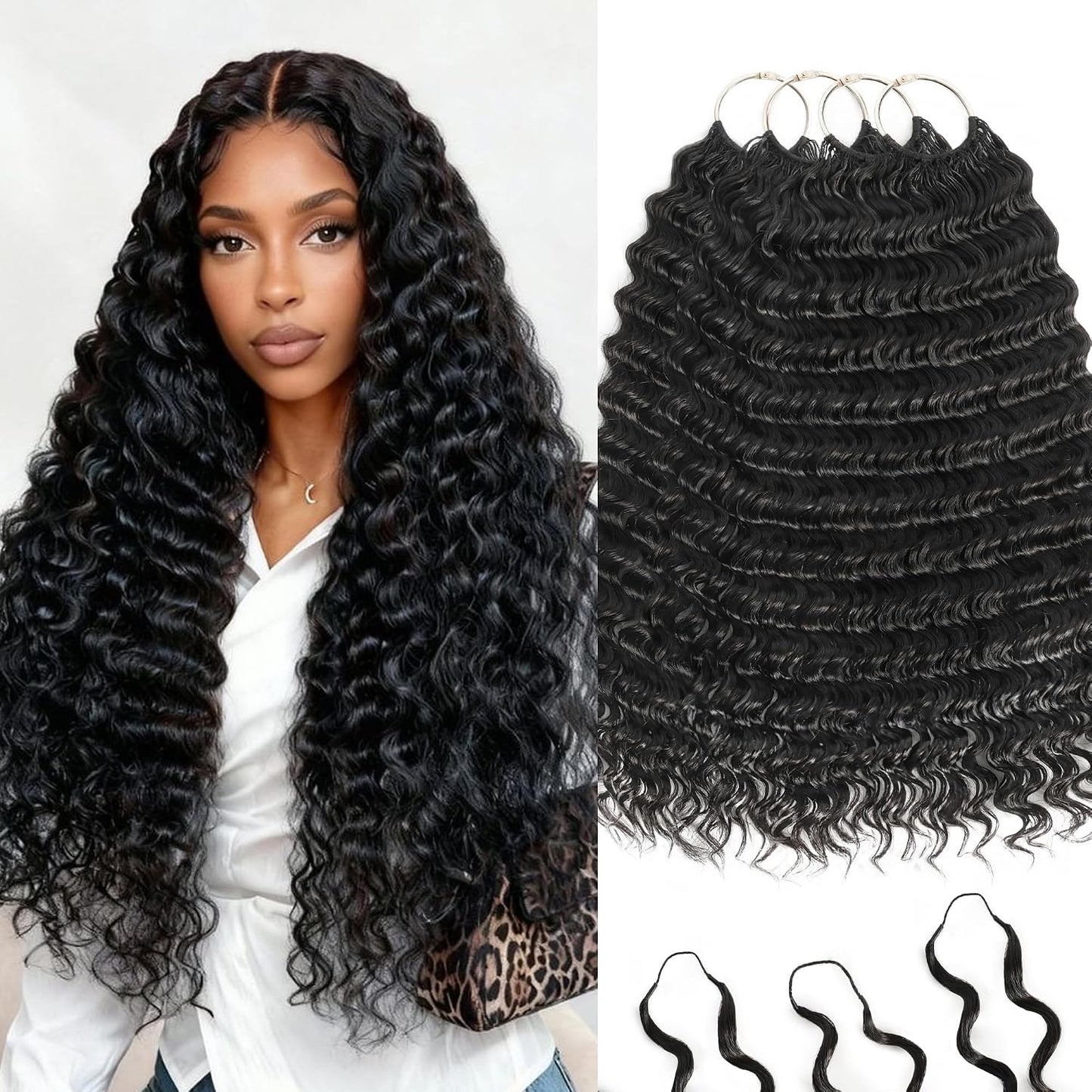 Feather Crochet Hair Extensions - 12 Inch 120g Invisible Miracle Knots for Black Women | Jerry Curly Pre-Separated Natural Black