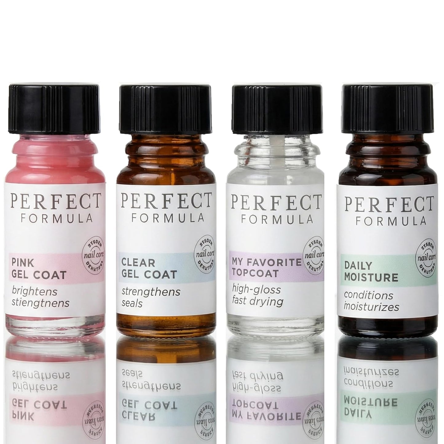 Nail Essentials Kit - 4-Piece Keratin Nail Strengthener & Growth | Repair Damaged Nails for High Gloss Finish