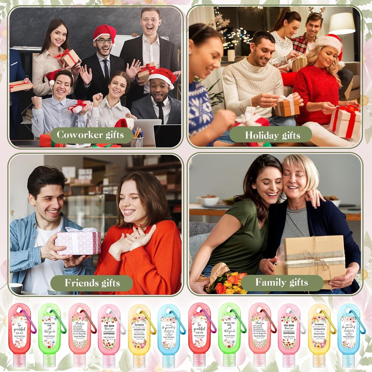 Mini Travel Size Hand Sanitizer Keychain - 24 Pcs Gift Set for Teachers, Nurses & Staff | Appreciation Thank You Bulk