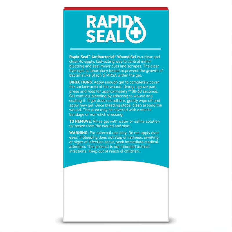 Rapid-Seal Wound Gel (2 Tubes) | Stops Bleeding in Seconds | Ideal for Cuts, Scrapes and Razor Nicks for Emergency First Aid Supplies