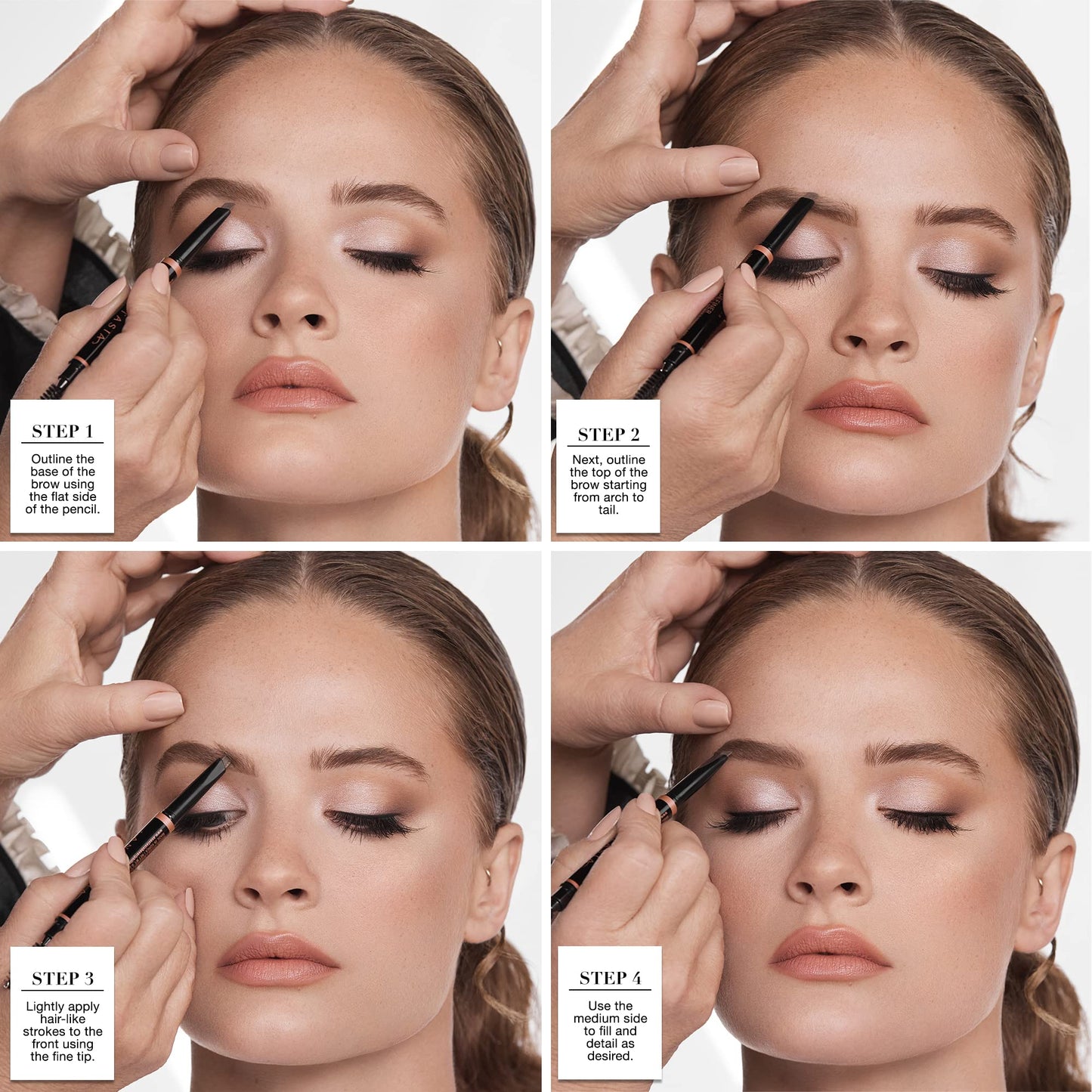 Anastasia Beverly Hills Brow Definer - 3-in-1 Triangular-Tipped Retractable Eyebrow Pencil with Spoolie - Multi-Functional Definer to Fill, Detail & Blend Brows - Ash Brown