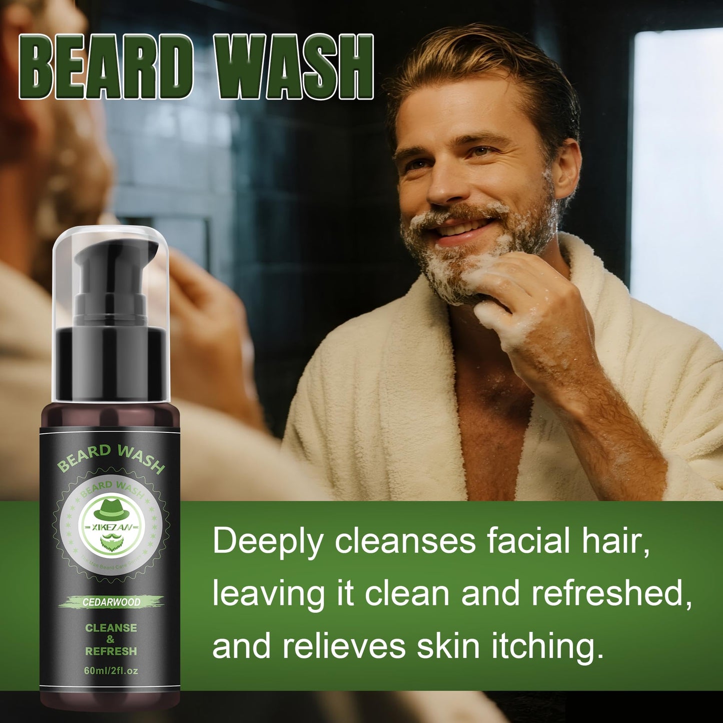XIKEZAN Beard Kit for Men Grooming with Cedarwood Wash,Conditioner,Oil,Balm,Brush,Comb,Scissors,Anniversary Valentines Birthday Christmas Fathers Gifts for Men Grandpa Husband Boyfriend Cool Gifts Set