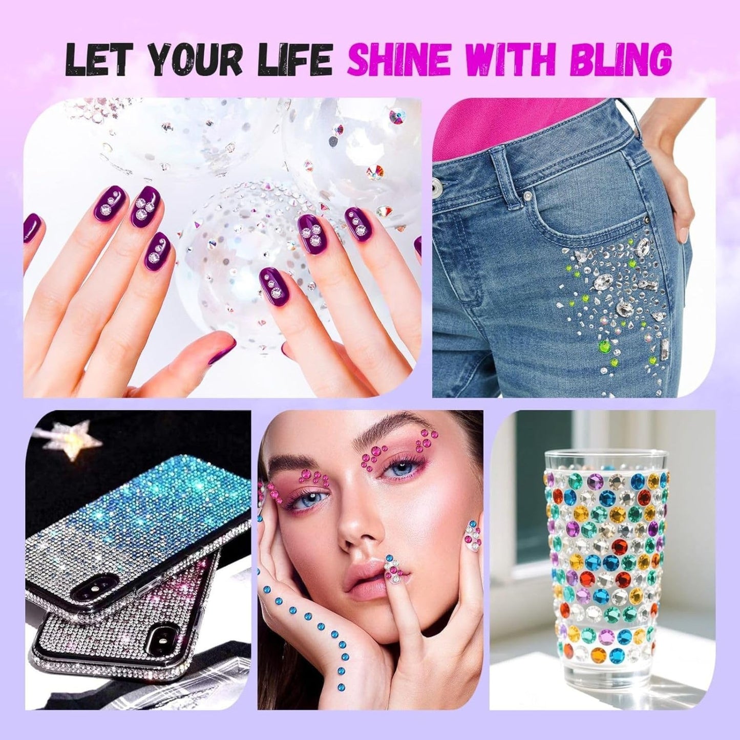 45000Pcs 32 Colors Jelly Rhinestones for Bedazzling, 3mm Resin Flatback Gems for Diamond Art, Bedazzler Kit with 3Pcs B7000 Jewelry Glue for Crafting Bedazzled Book Shoes Nail