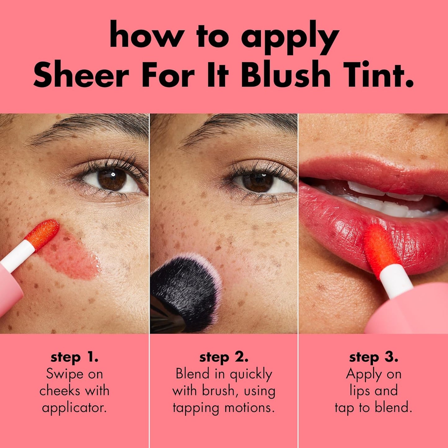 e.l.f. Sheer For It Blush Tint - Multi-Use Vegan Lip & Cheek Makeup for Natural Flush | Long-Lasting, Plums Up