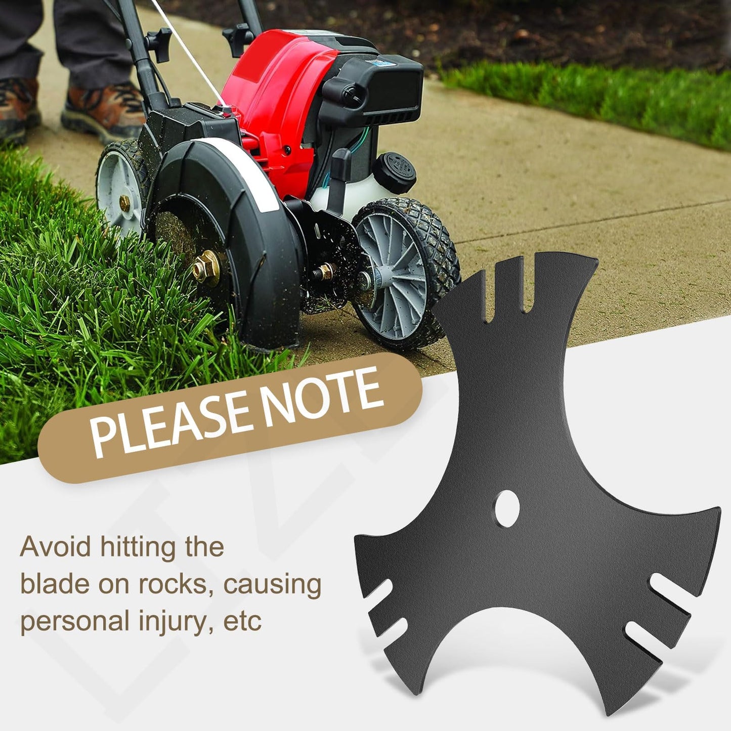 LIZEWEI 3 Pcs Universal 9" x 9" (1/2 inch Hole) Edger Blade, 3-Side Edger Star Blade for Craftsman Walk Behind Edger, Mclane 2059, Also for Power Trim Edgers Tru-Cut Edgers King Lawn Edgers