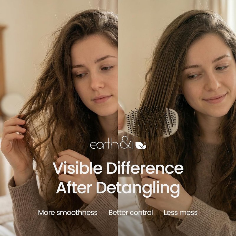 Pain-Free Flex Detangler Brush - 360 Omni-Flex for All Hair Types | Anti-Breakage, Non-Slip Grip