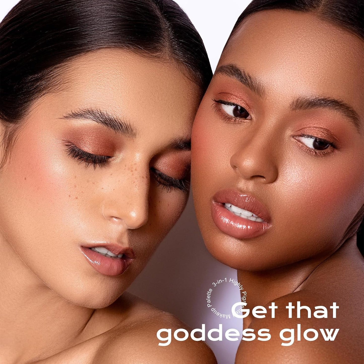 Contour Blush Highlighter Makeup Palette - 3 Colors, Shimmer & Matte Finish | Travel-Friendly Kit with Brush & Mirror