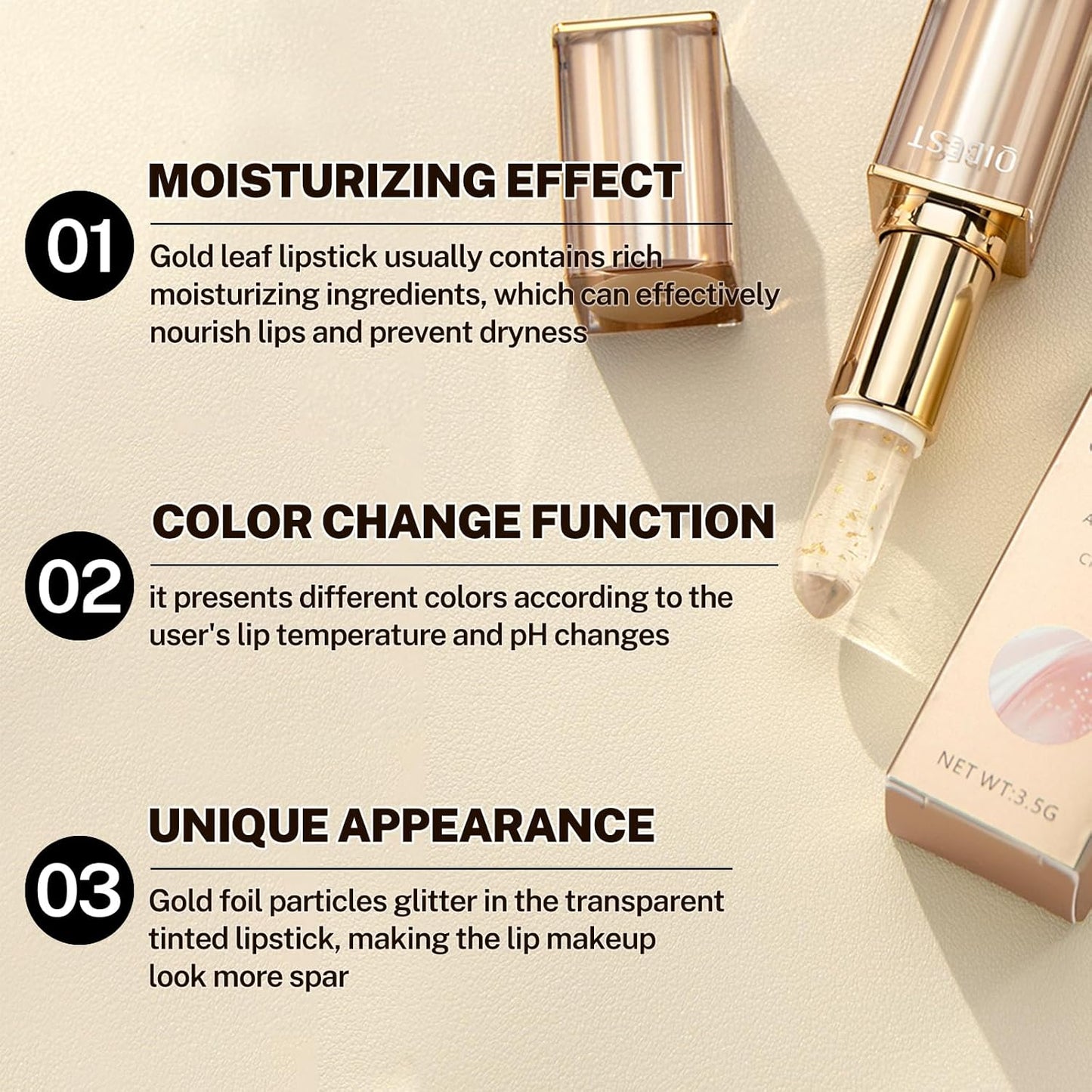 Color Changing Lipstick for Older Women - pH Adjusting Natural Pink Tint | Long-Lasting Moisturizing Glossy Balm