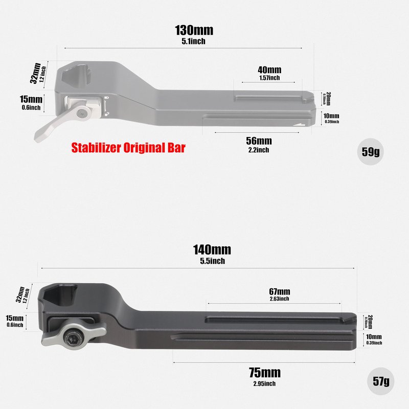 FocusFoto Extension Arm Cross Bar for DJI Ronin RS3 Mini Gimbal Stabilizer, Quick Release Extended Vertical Arm Mount Plate with Longer Gap for Balancing RS 3 Mini with Larger Lens and Camera Cage