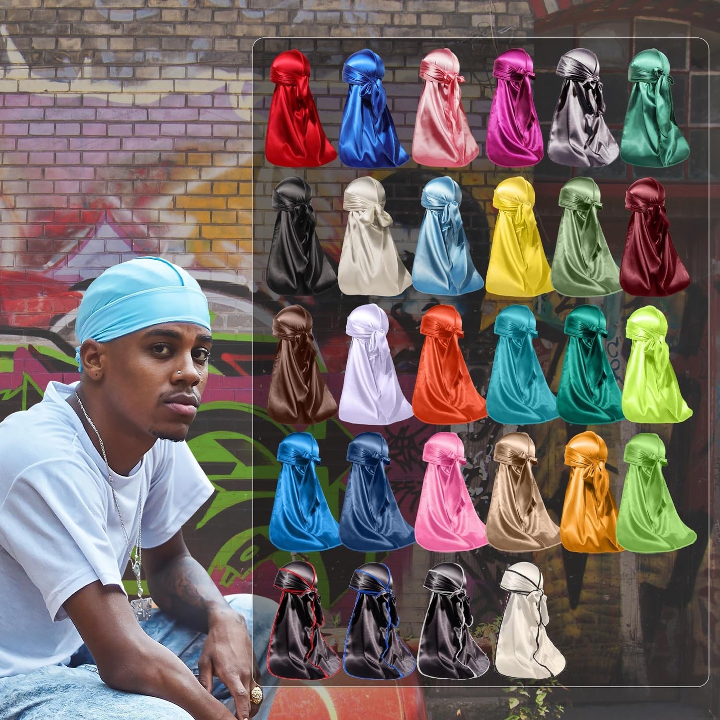 ForceWave Silky Durag for Men | Satin Wave Cap for 360 Waves