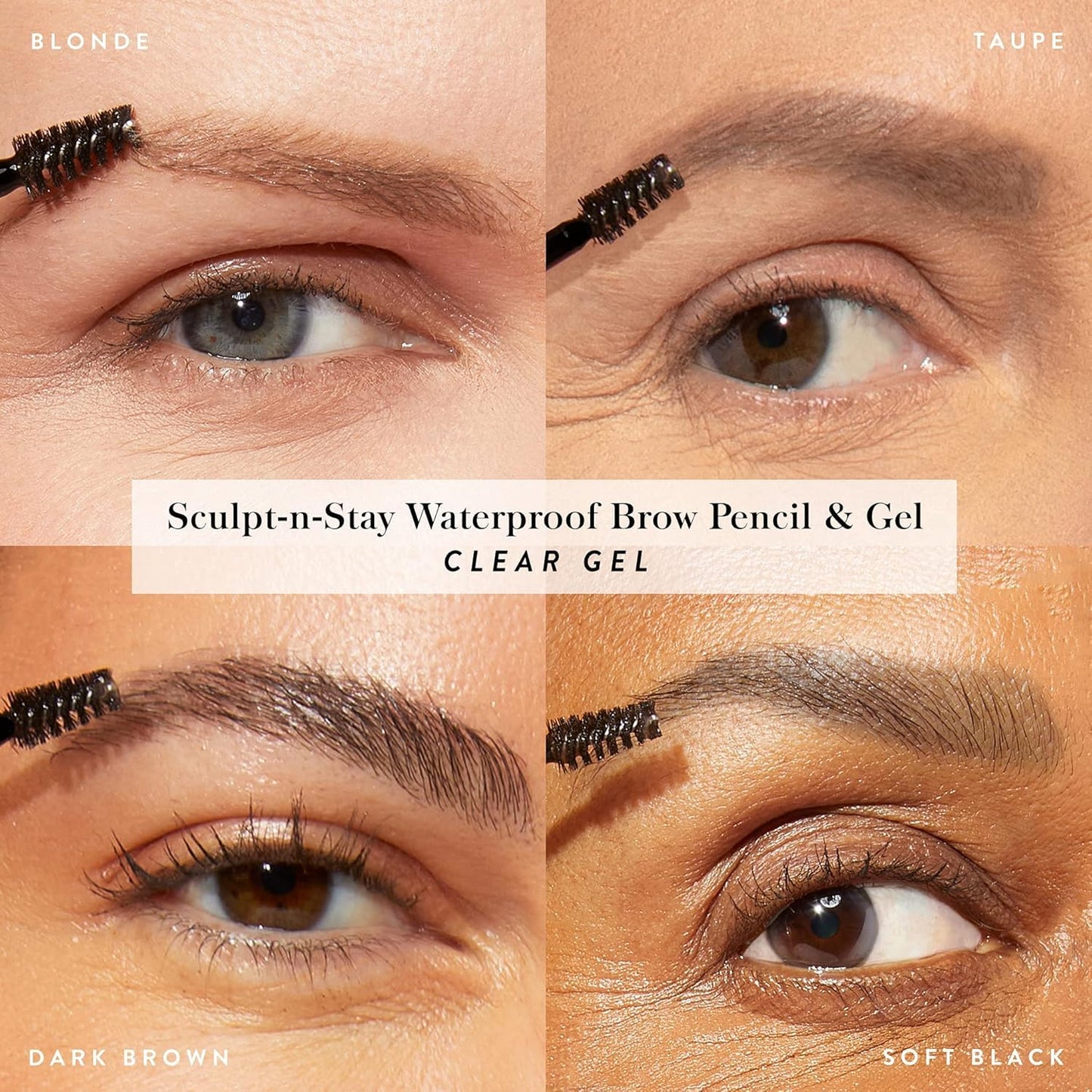 LAURA GELLER NEW YORK Sculpt-n-Stay 2-in-1 Waterproof Eyebrow Pencil & Brow Gel – Taupe – Fills Sparse Brows, Defines & Sets – Smudge-Proof, Long-Lasting, Natural Finish