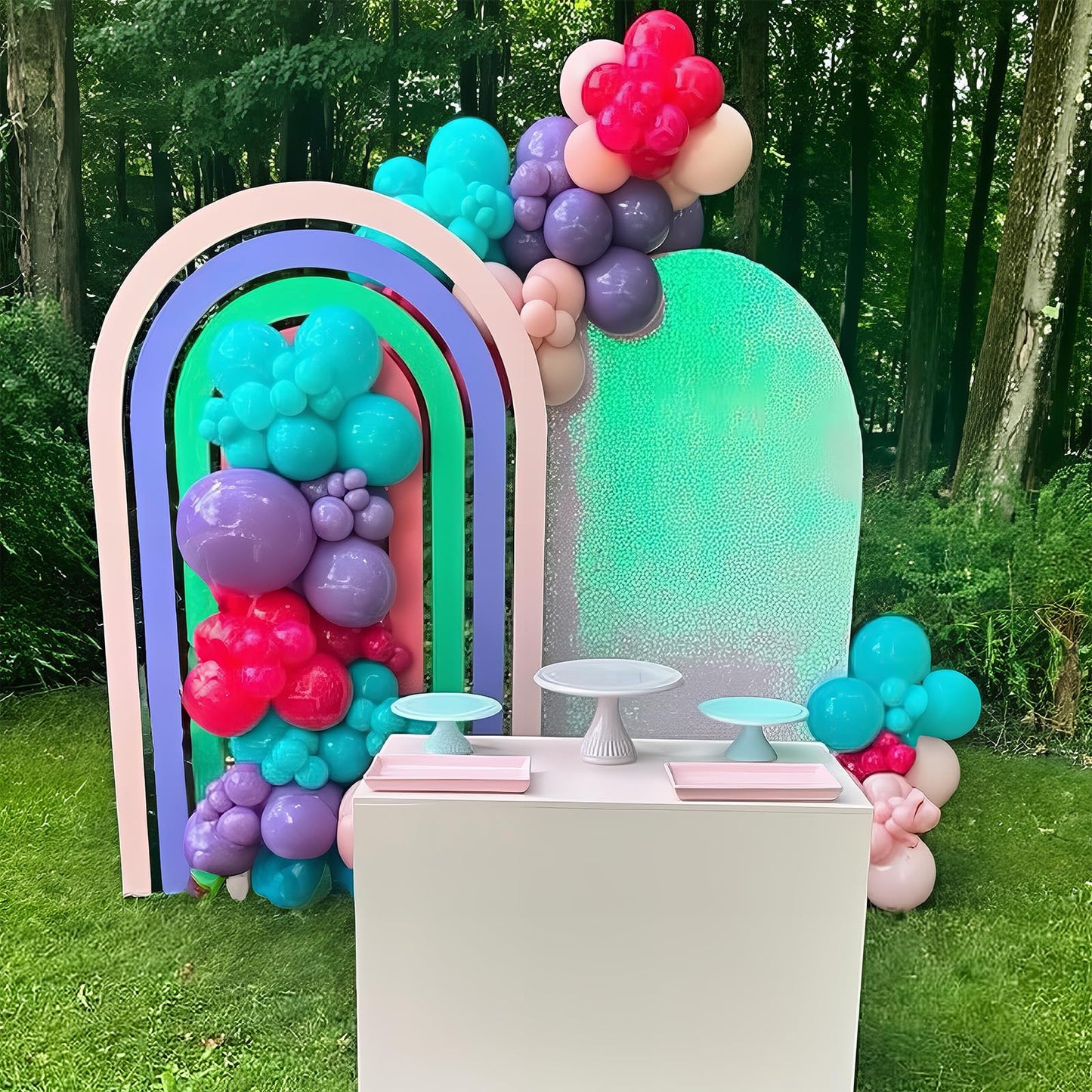 HILAVO Pink Purple Blue Balloons 60 Pcs Hot Pink Light Pink Teal Purple Latex Balloon Pastel Purple Teal Pink Confetti Balloons for Kids Magic Theme Mermaid Princess Birthday Baby Shower Party Decor