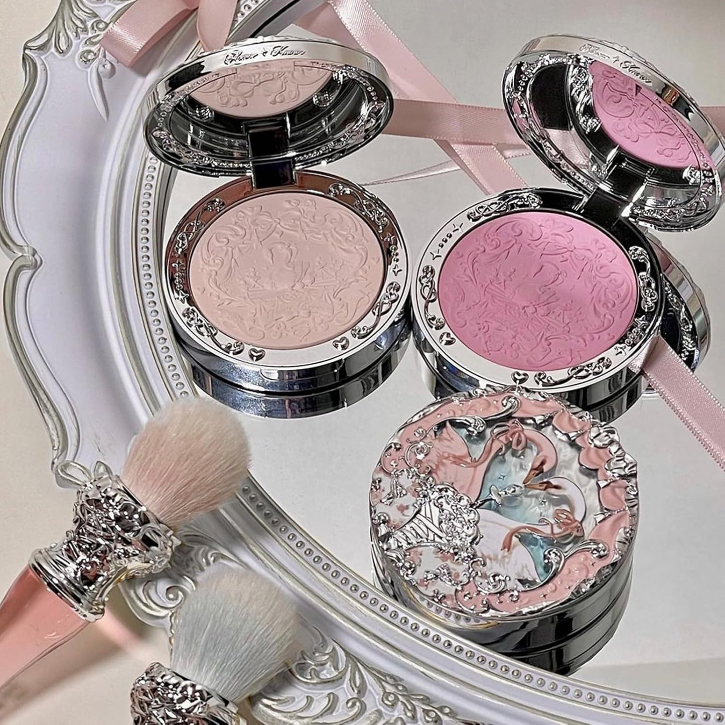 Swan Ballet Blush - Flower Knows Cool Lilac Matte Powder for Cheeks | Buildable, Long-Lasting Makeup, 0.17 Oz (03 Silky Ribbon)
