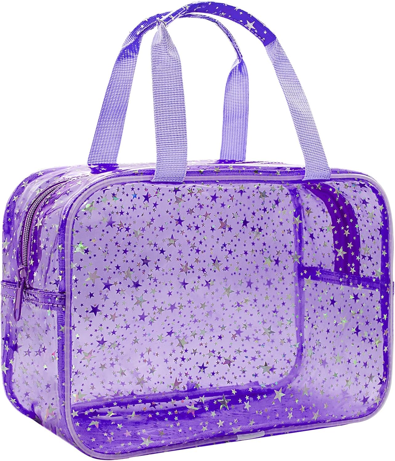 Personalized Pink Clear Makeup Bag - Large Cosmetic Organizer for Travel | Ideal Gift for Women & Girls