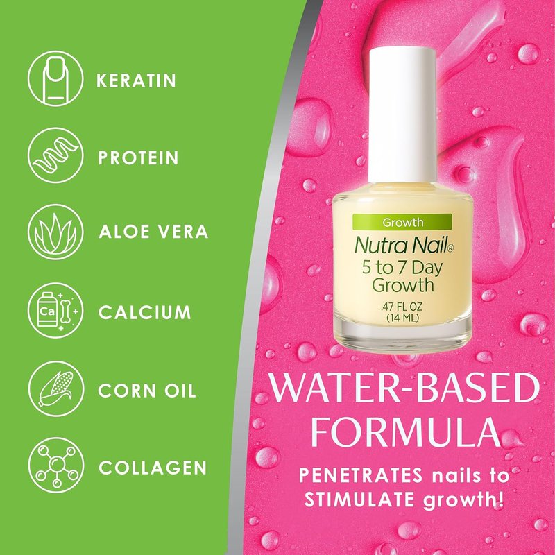 Nutra Nail 5 to 7 Day Growth Treatment - Fast Keratin Nail Hardener & Strengthener for Brittle Nails | 0.47 Fl Oz