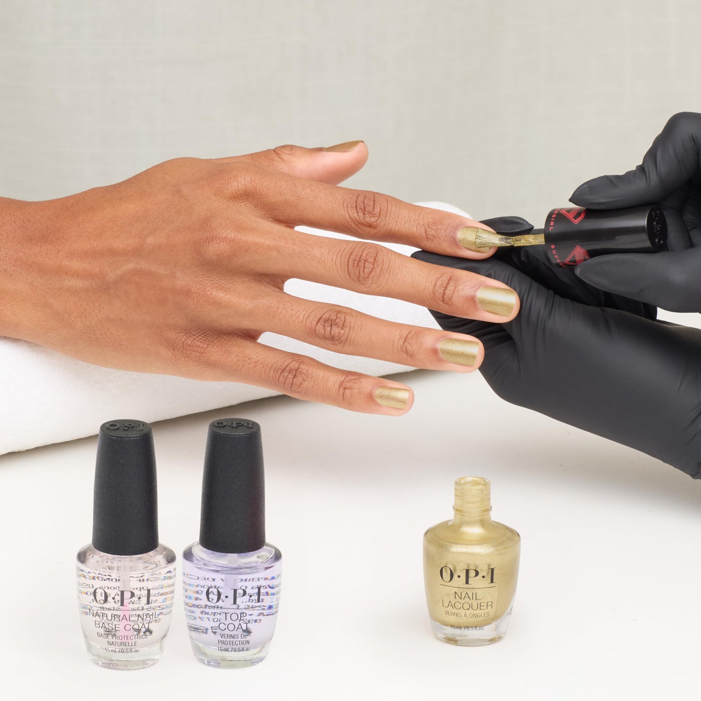 OPI Nail Lacquer Revenge is Chic | Opaque Bold Warm Gold Metallic Chip Resistant Nail Polish x Supergirl Collection