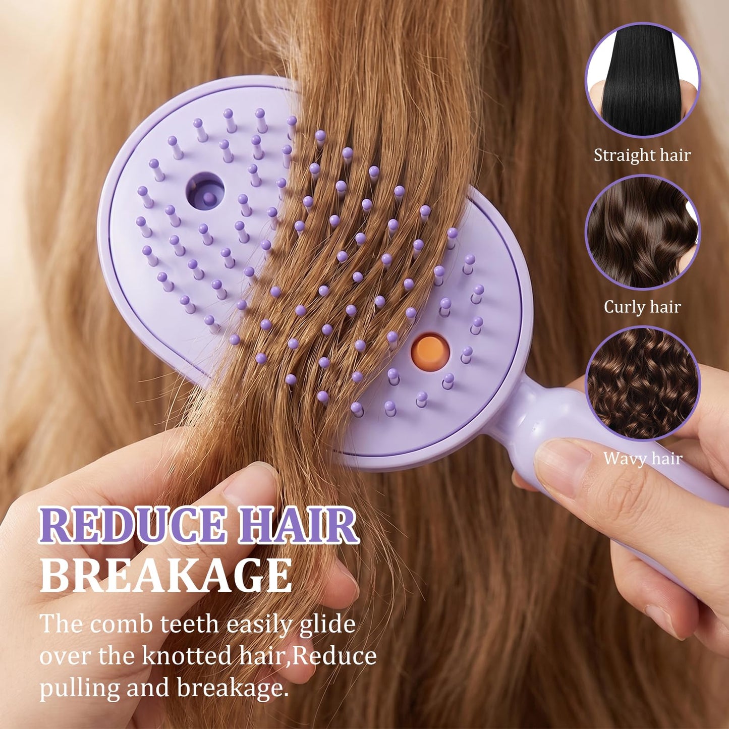 Electric Spray Air Cushion Massage Comb 2026 All in One Misting Aqua Detangler Brush Self-Clean Liquid Water Mister Spray Bottle Hair Brush Scalp Oil Applicator Steam Wet Curly Wavy Hairbrush