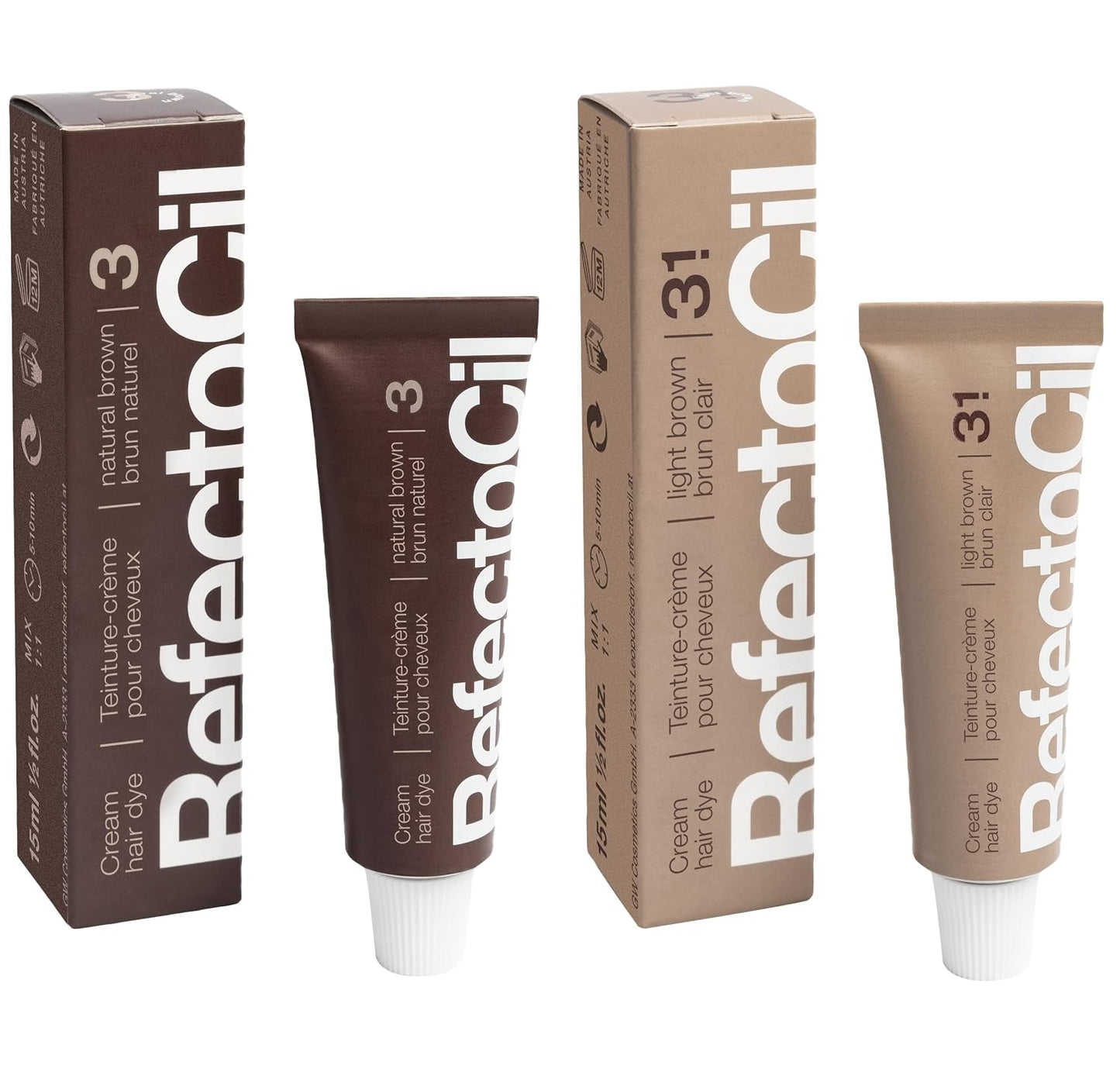 RefectoCil Cream Hair Dye 2-Pack | Long-Lasting Professional Hair Tint for Vibrant Color