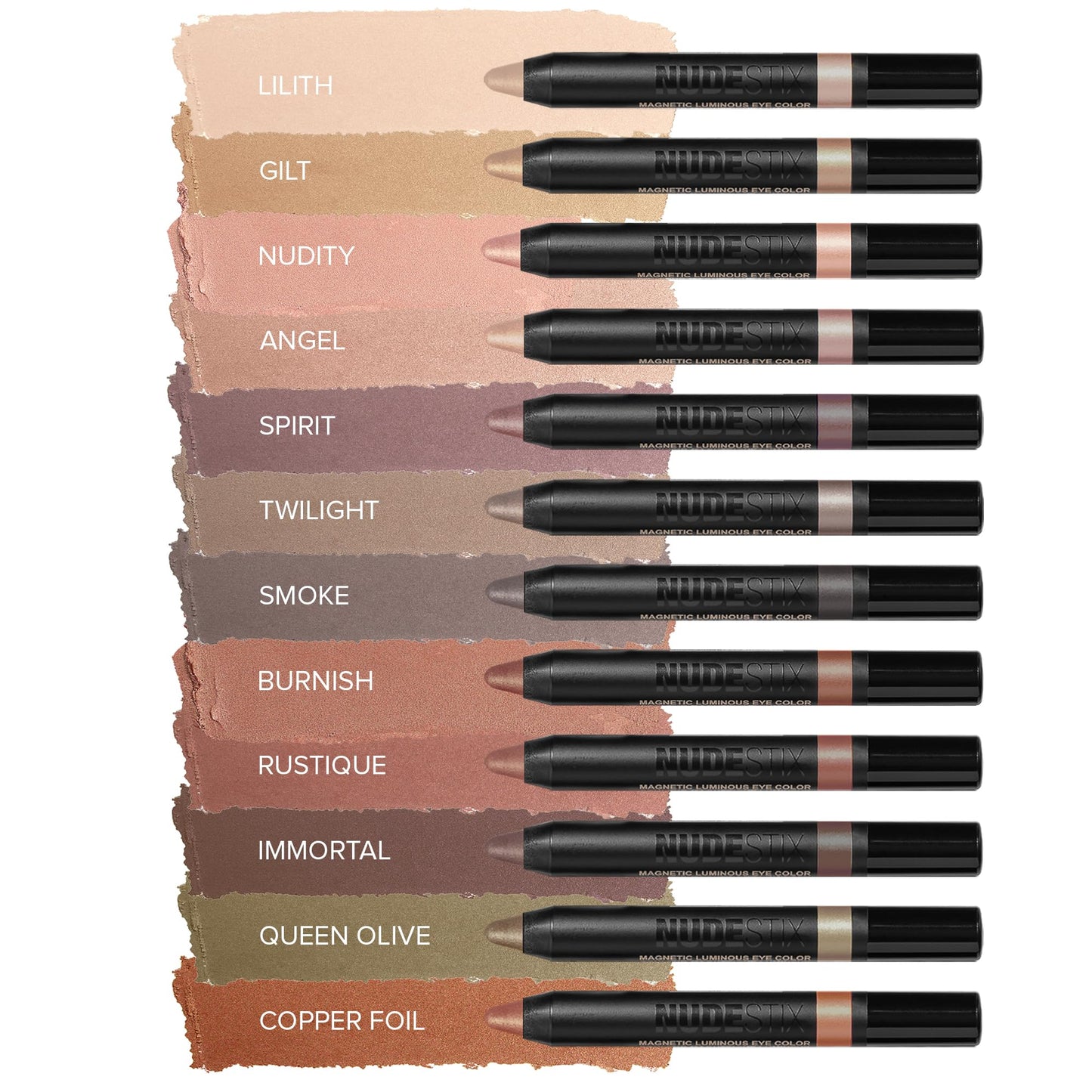Nudestix Magnetic Luminous Eye Color – 4-in-1 Cream Eyeshadow Stick, Eyeliner, Primer & Highlighter | Long-Wear, Waterproof Satin Finish | Vegan & Cruelty-Free Eye Makeup, Shade: Smoke