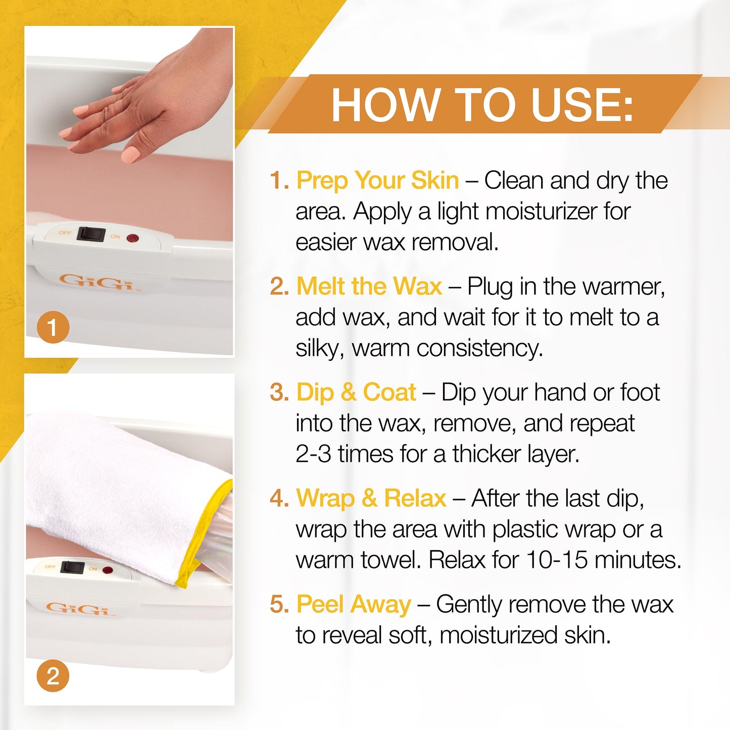 Gigi Paraffin Wax Warmer - Professional Grade Paraffin Bath for Manicures and Pedicures - Includes 6 lbs. of Paraffin Wax - Digital Temperature Control and Ergonomic Design for Comfort and Relaxation