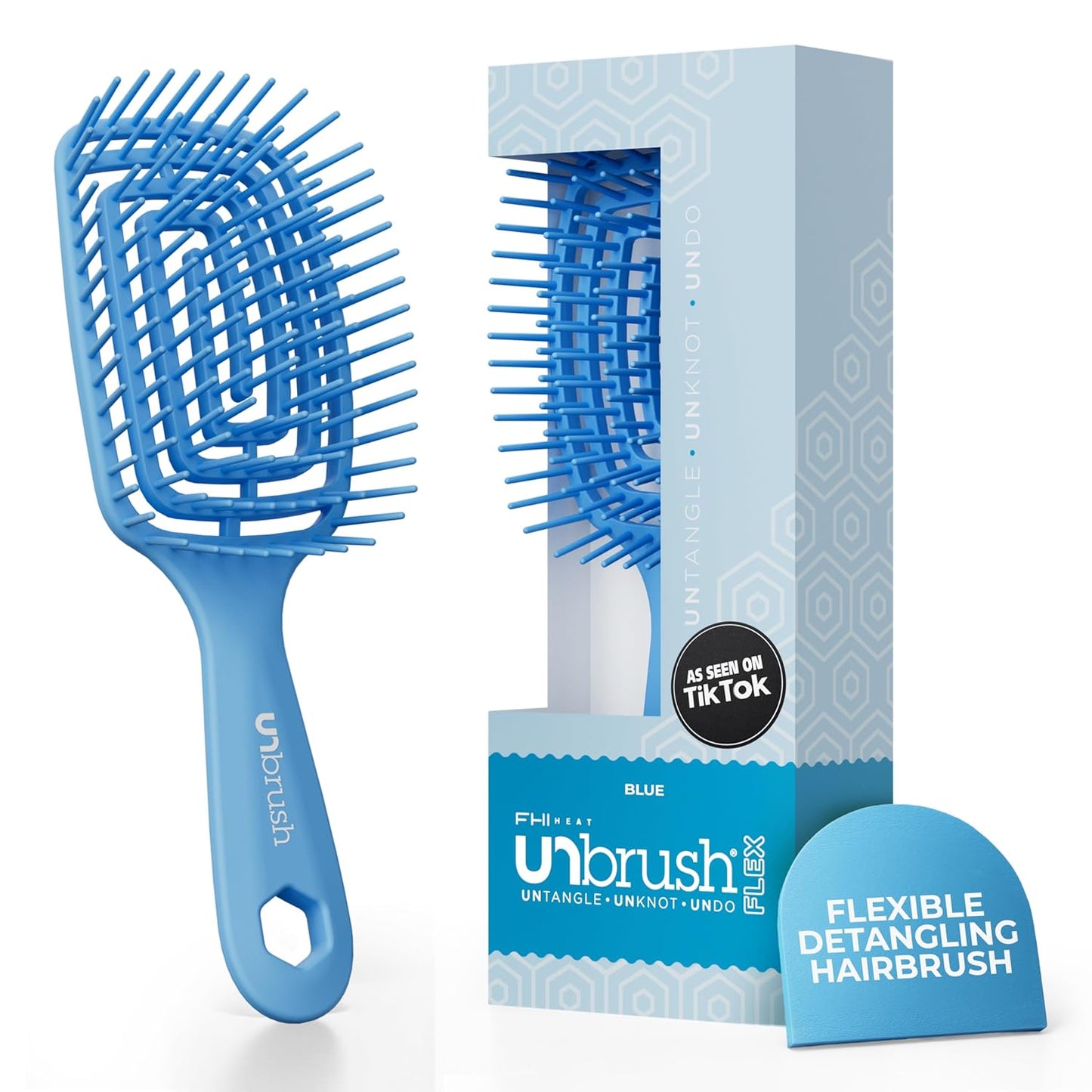 FHI Heat Detangling Brush - Ultra-Flexible Pain-Free Hair Brush with DuoFlex Anti-Static Bristles | Fast Tangle Removal & Scalp Massage