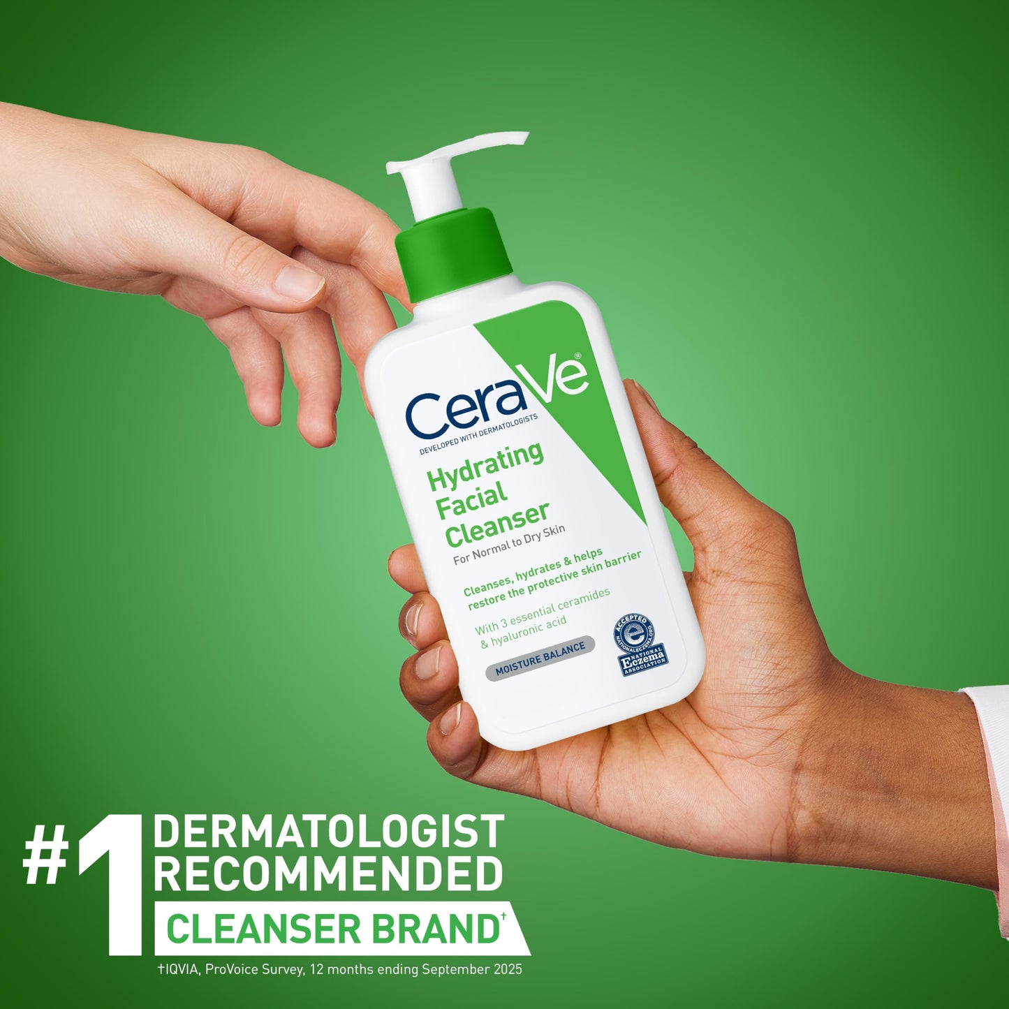 CeraVe Hydrating Facial Cleanser, Moisturizing Face Wash For Dry Skin, Hyaluronic Acid + Ceramides + Glycerin, Hydrating Cleanser For Normal To Dry Skin, National Eczema Association Certified, 19 Oz