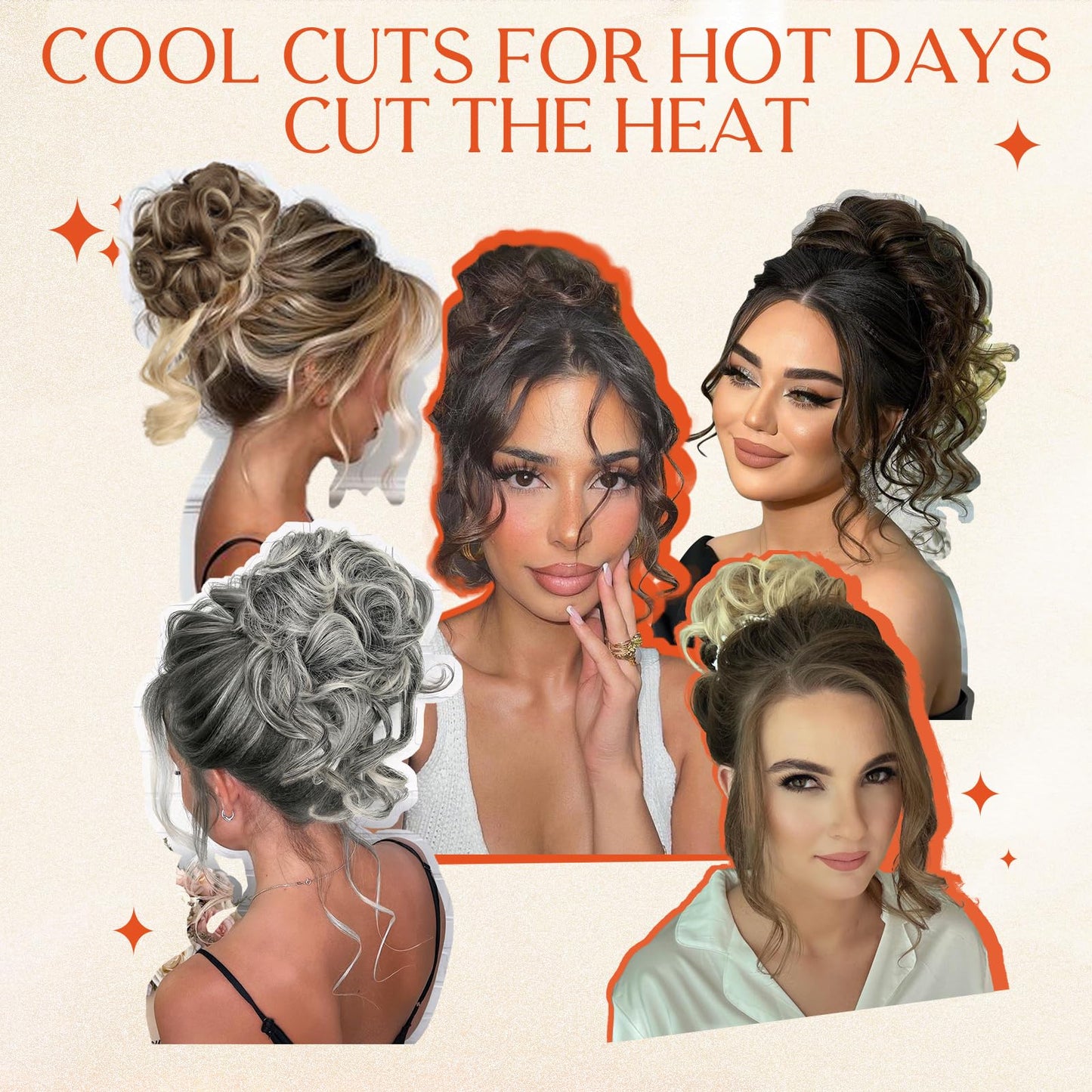 RONTAYA 2PCS Messy Bun Hair Piece Wavy Curly Synthetic Updo Chignon Fake Scrunchies Ponytail Extension for Women Dark Brown