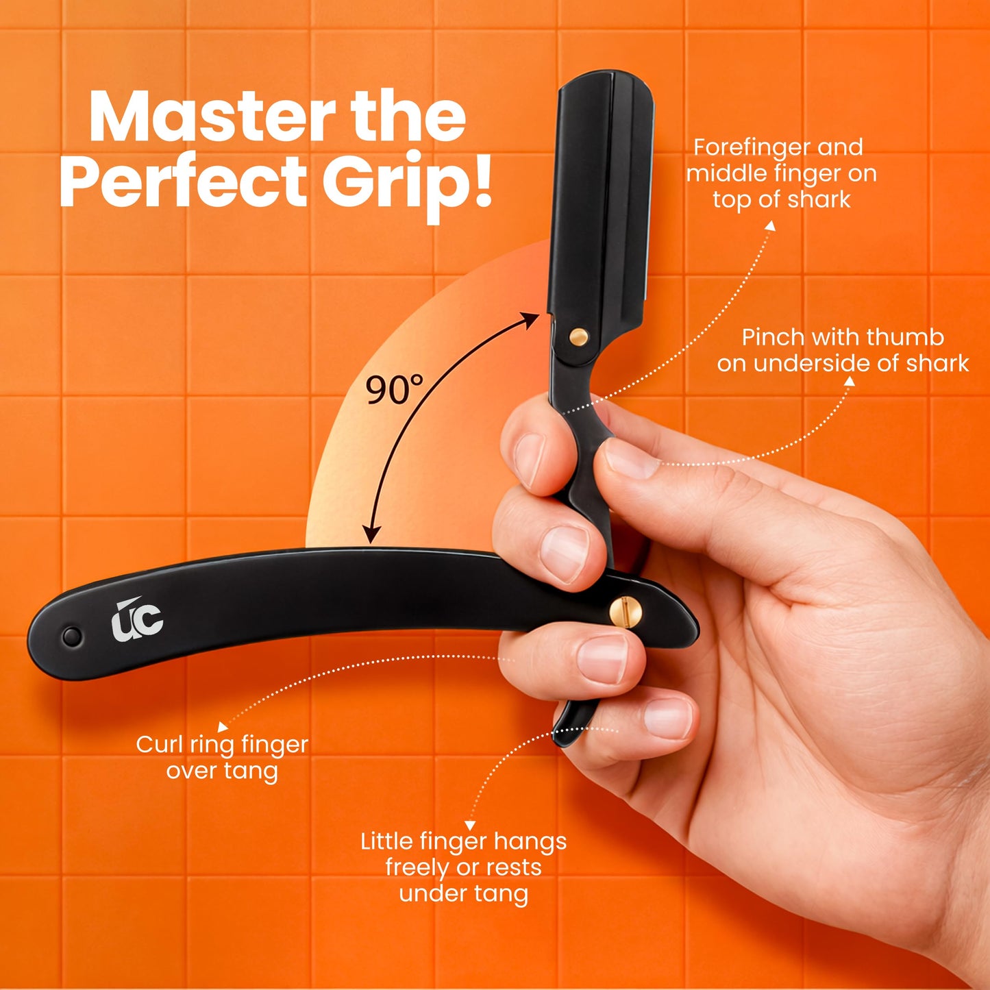 Utopia Care Professional Straight Razor for Men, Barber Straight Edge Razor Safety with 100 Pack Blades, Bronze