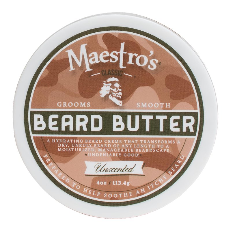 Maestro's Classic BEARD BUTTER | Anti-Itch, Extra Soothing, Hydrating Beard Creme For All Beard Types & Lengths- Unscented, 4 Ounce